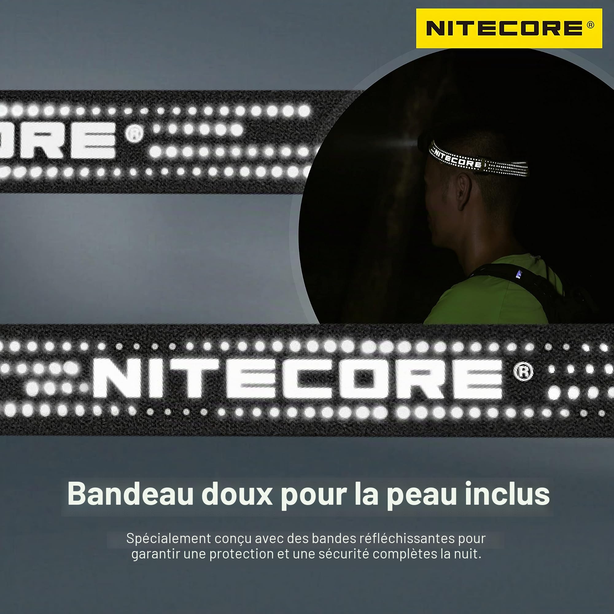 Nitecore NU33 Lampe frontale en aluminium 700 lumens Triple sources de lumière avec étiquette de phare rechargeable USB-C