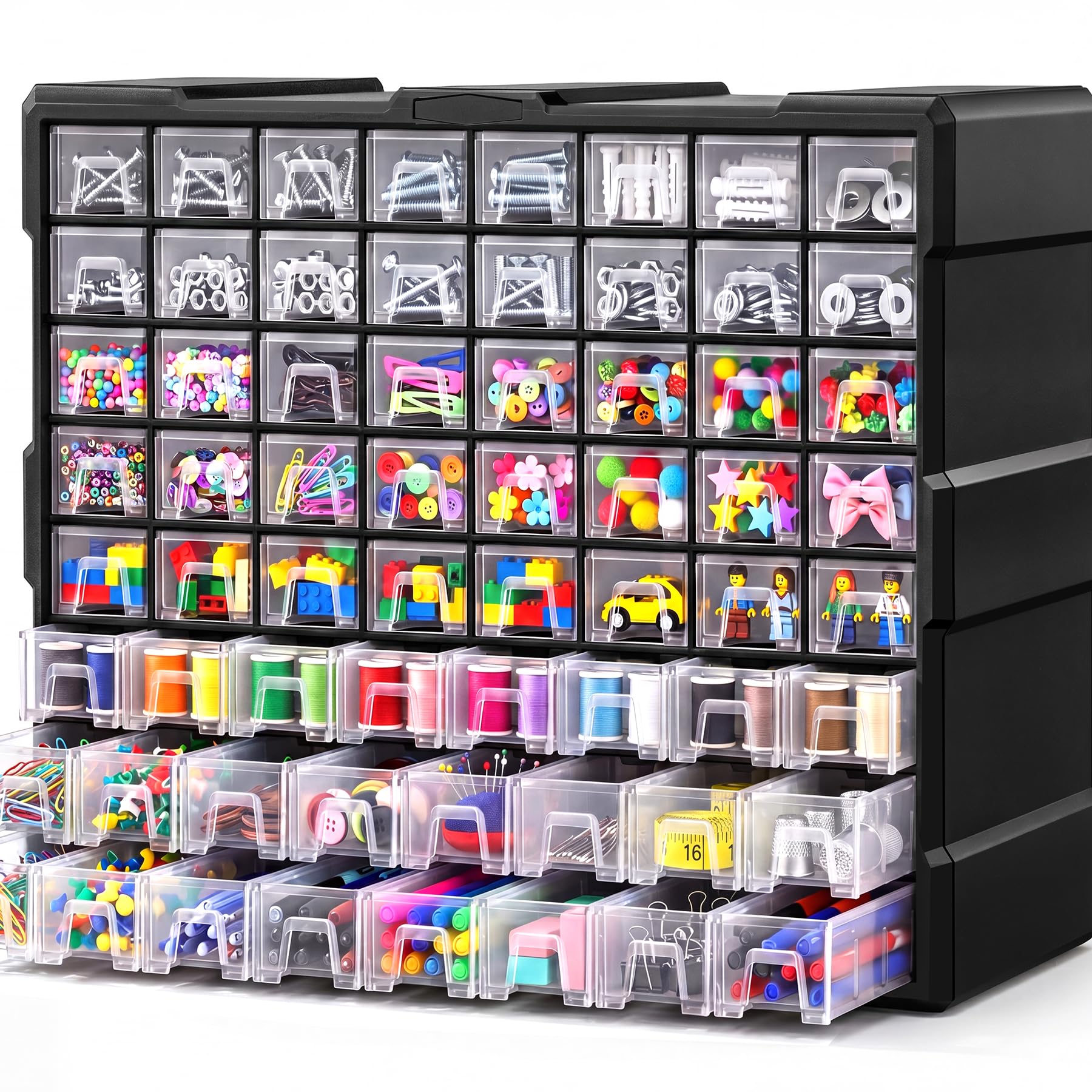64-Drawer Organizer Craft Organizers and Storage with Dividers Labels