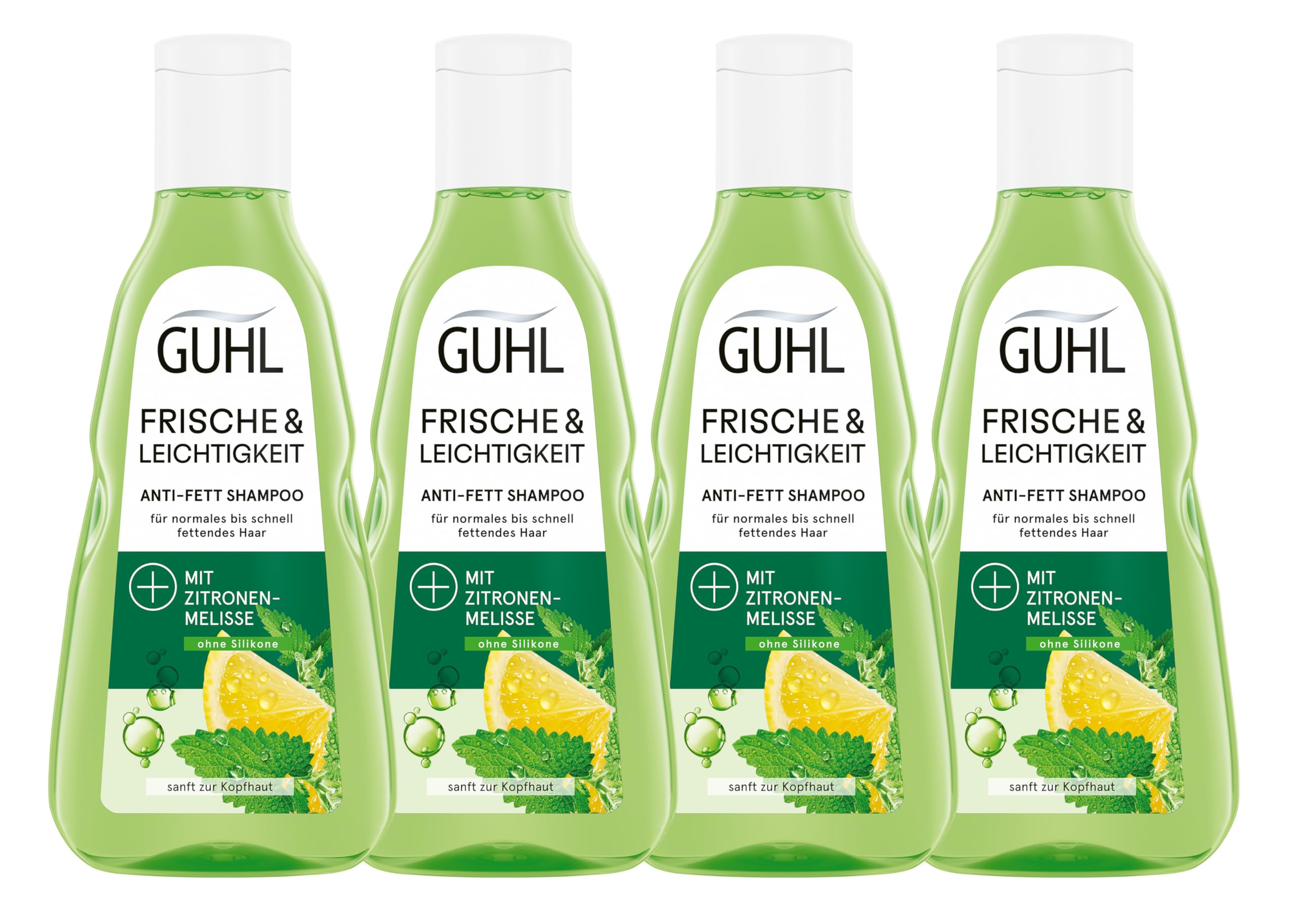 Guhl Frische & Leichtigkeit Anti-Fett Shampoo - 4er Pack - 4 x 250 ml - Haartyp: fettig, normal