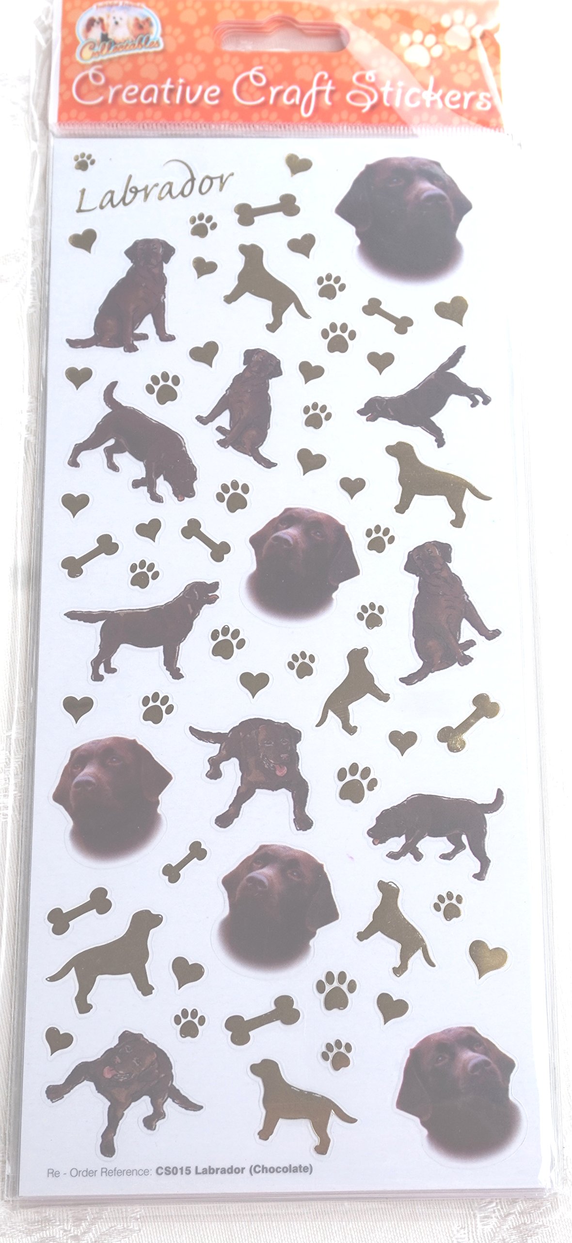 Faithful Friends Brown Dog Breed Craft Stickers - Chocolate Labrador- For Scrapbooking, Card Craft Etc
