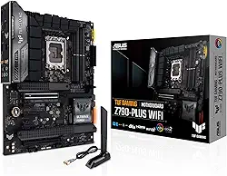 ASUS Placa-mãe para jogos TUF Gaming Z790-Plus WiFi LGA 1700 (Intel 14ª, 12ª e 13ª geração) ATX (PCIe 5.0, DDR5, 4xM.2 Slots, 16+1 DrMOS, WiFi 6, LAN 2.5Gb, USB 3.2 Geração 2 Tipo-C, Thunderbolt 4