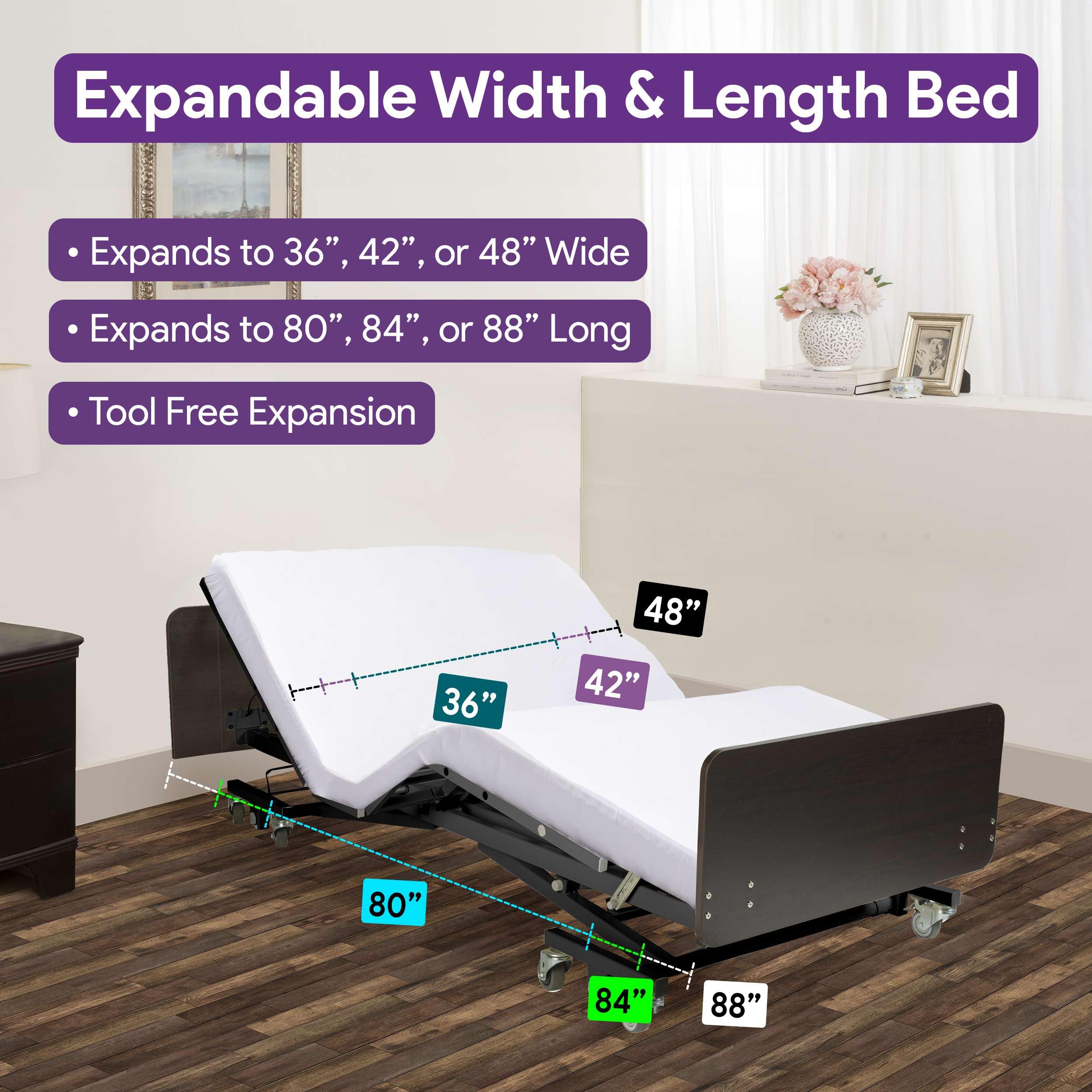 Electric Hospital Bed for Home Use - Ultra Low 7