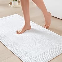 Madison Park Splendor 100% Cotton Tufted Bath Rug 3000 GSM Plush Reversible 21x34 White - Hotel Luxury Absorbent Mat
