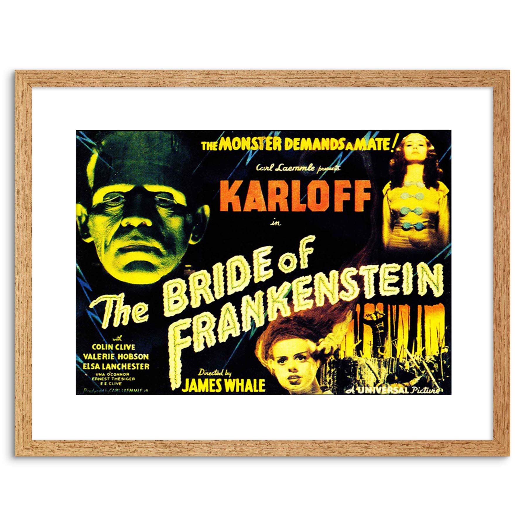 Wee Blue Coo Movie Film Sequel Bride Frankenstein Karloff Whale Horror Framed Wall Art Print
