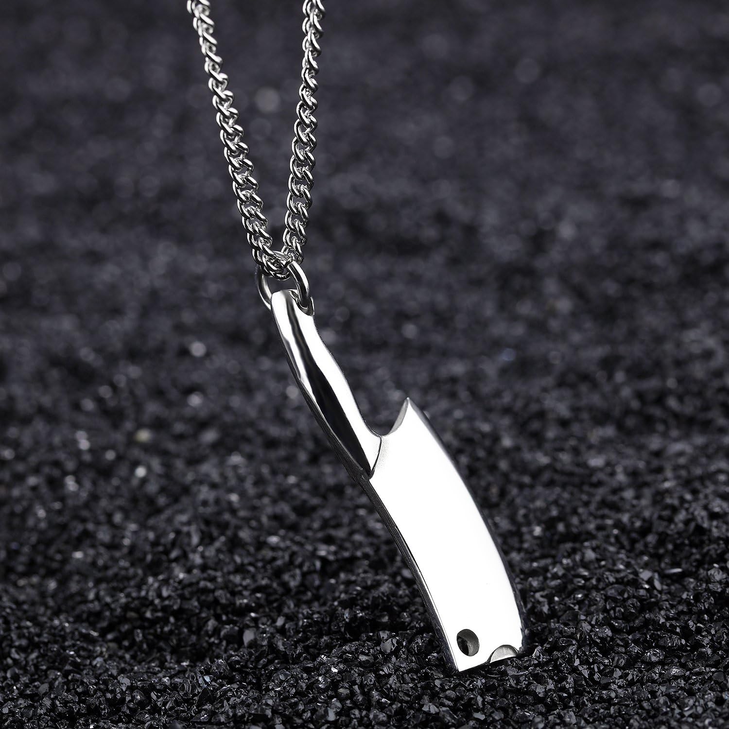 Chef Gift High Polished Stainless Steel Kitchen Knife Pendant Necklace Jewelry for Men Women - Image 2
