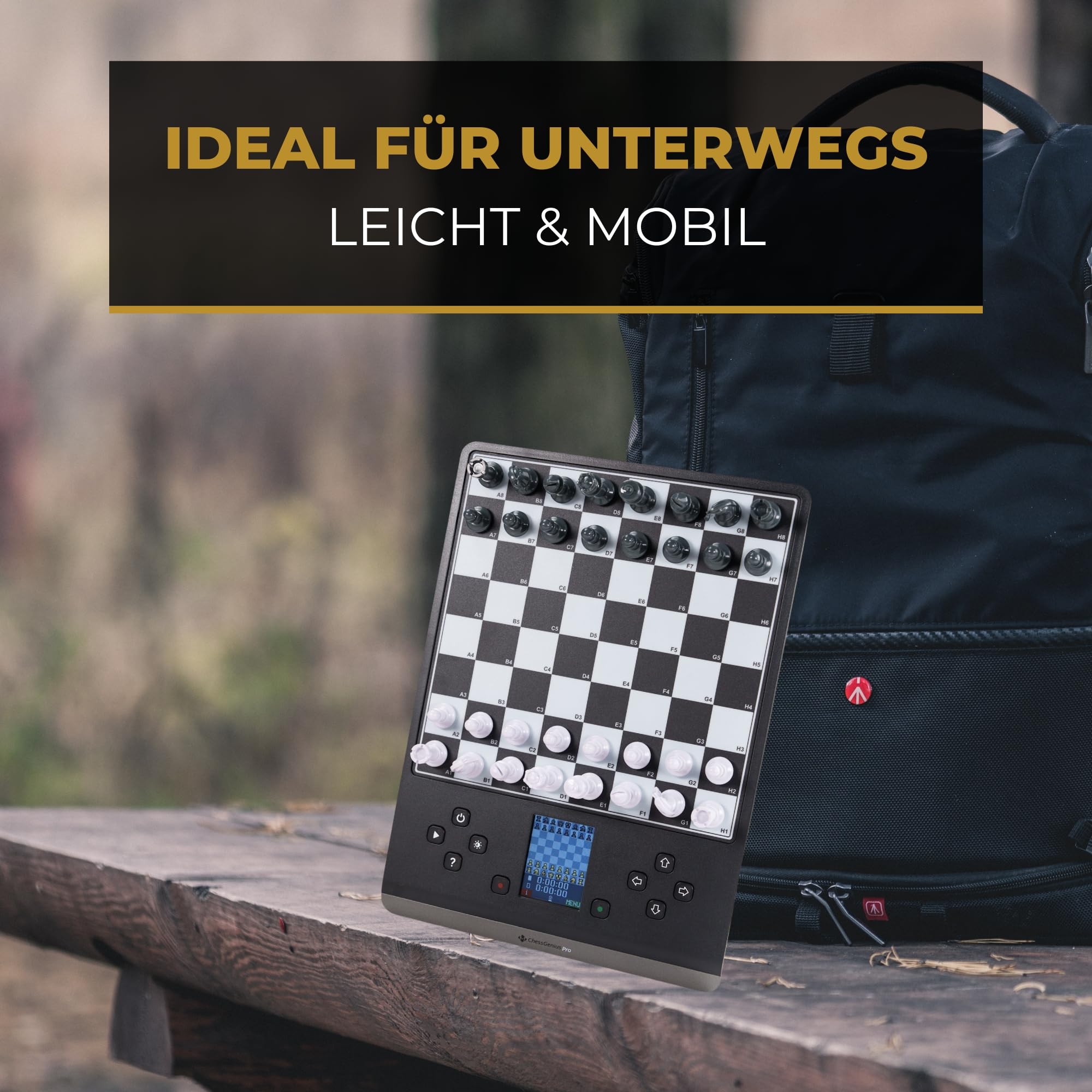 MILLENNIUM ChessGenius PRO M815 – Schachcomputer für Anfänger & Fortgeschrittene, Smarter Schachtrainer mit vielfältigen Übungsoptionen und anpassbaren Schwierigkeitsgraden, großes Spielfeld