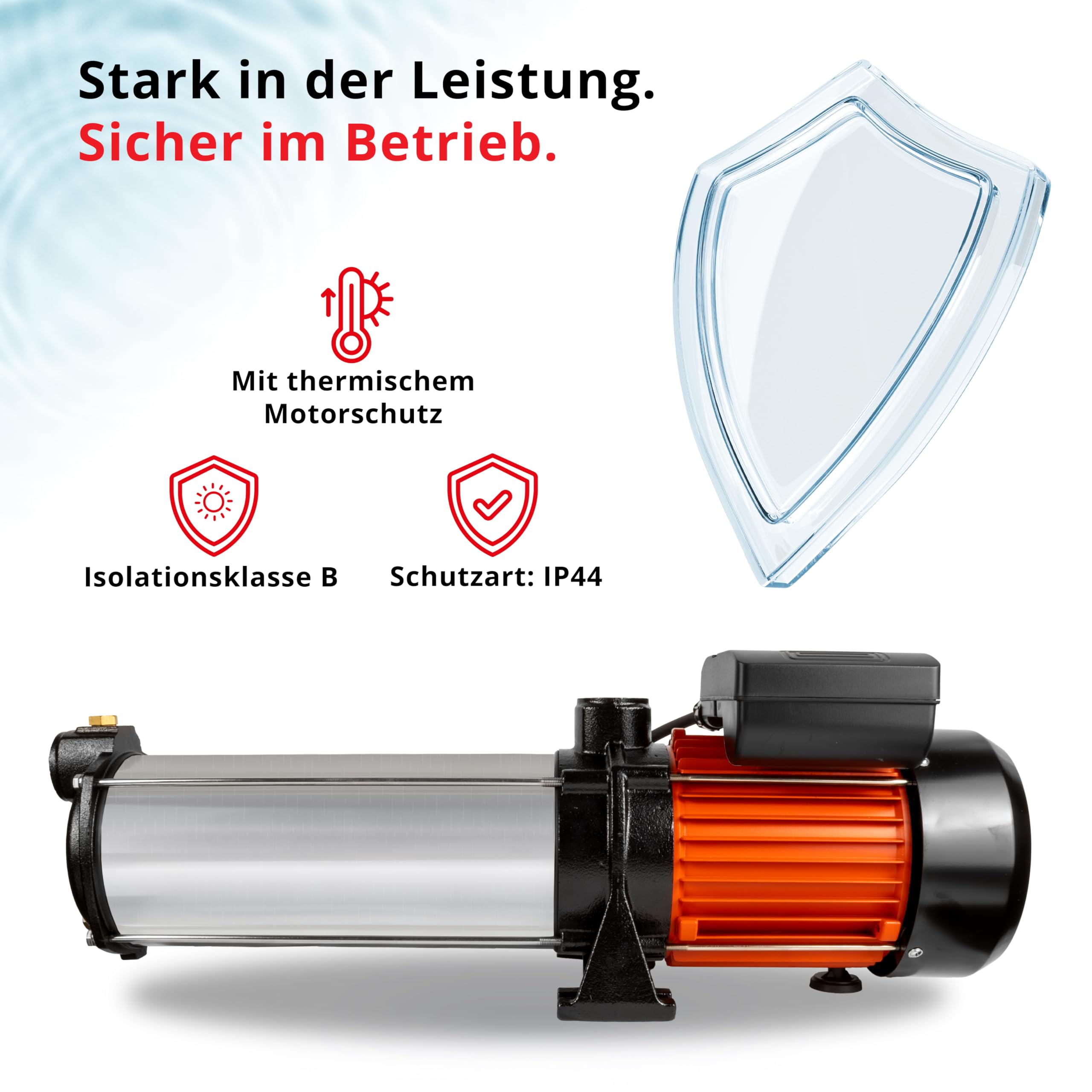 Grafner Premium Kreiselpumpe 10 Stufen, 5400 l/h 2200 Watt, 11 bar, Förderhöhe 110m, Ansaughöhe 8m, selbstansaugende Wasserpumpe, Edelstahl Gartenpumpe Hauswasserwerk Brunnenpumpe mehrstutig