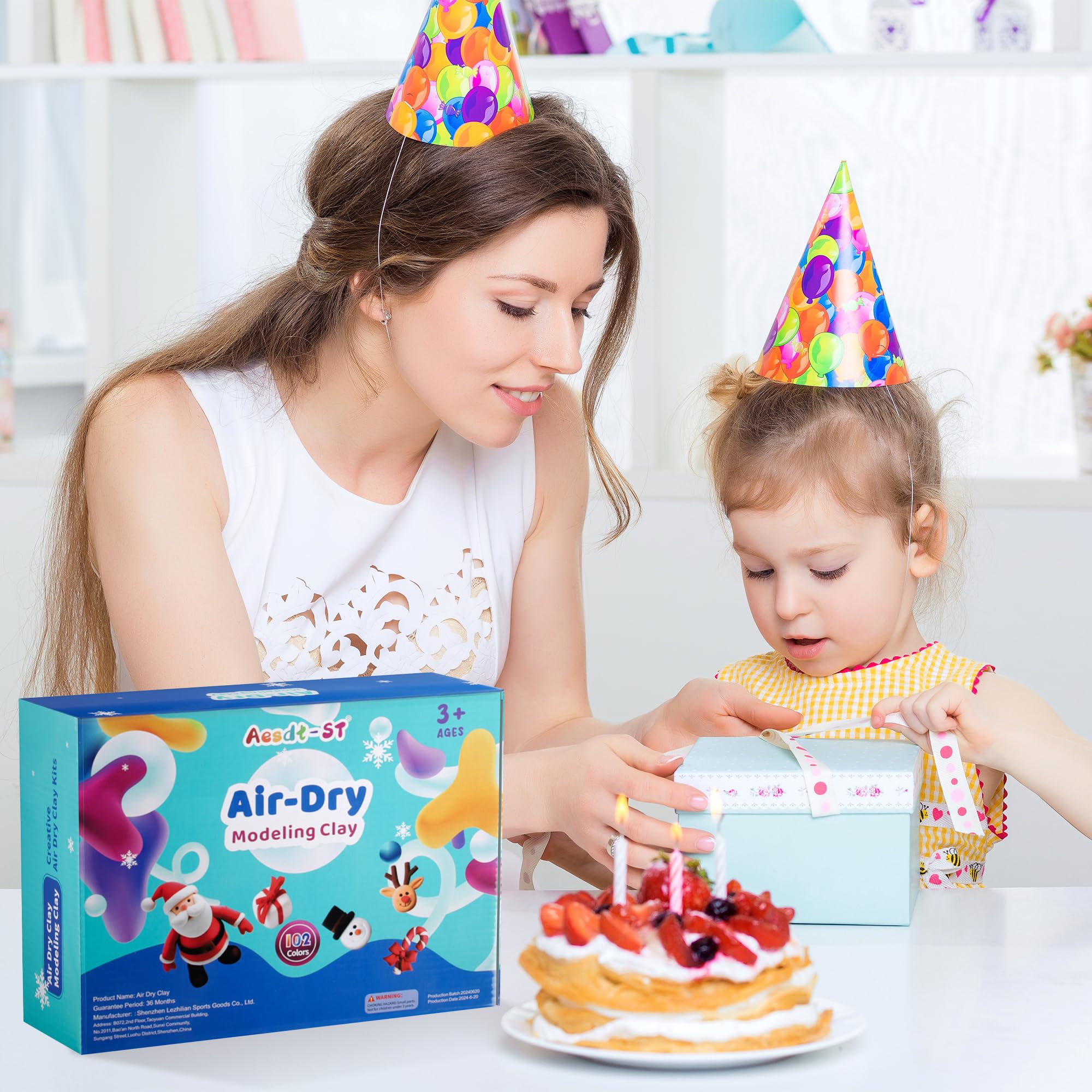 Lufttrocknender Ton, 102 Farben, Modelliermasse für Kinder, magischer Ton, Formton-Set mit Modellierwerkzeugen, nicht klebend, weich und superleicht, Kunst- und Bastelgeschenk für Jungen, Mädchen