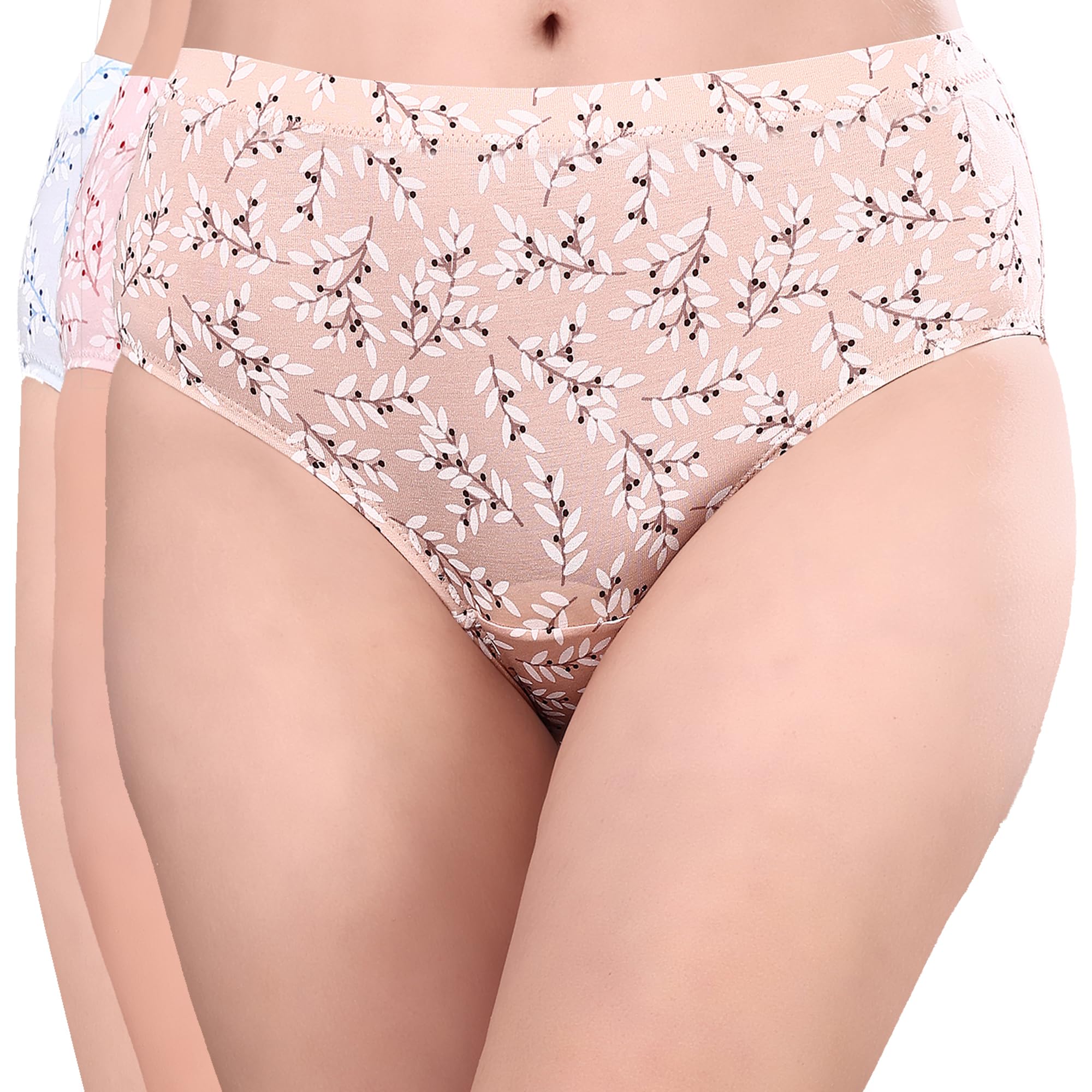soie Women High Rise Full Coverage Printed Stretch Cotton Hipster Panty (Assorted Pack of 3)-picture-26