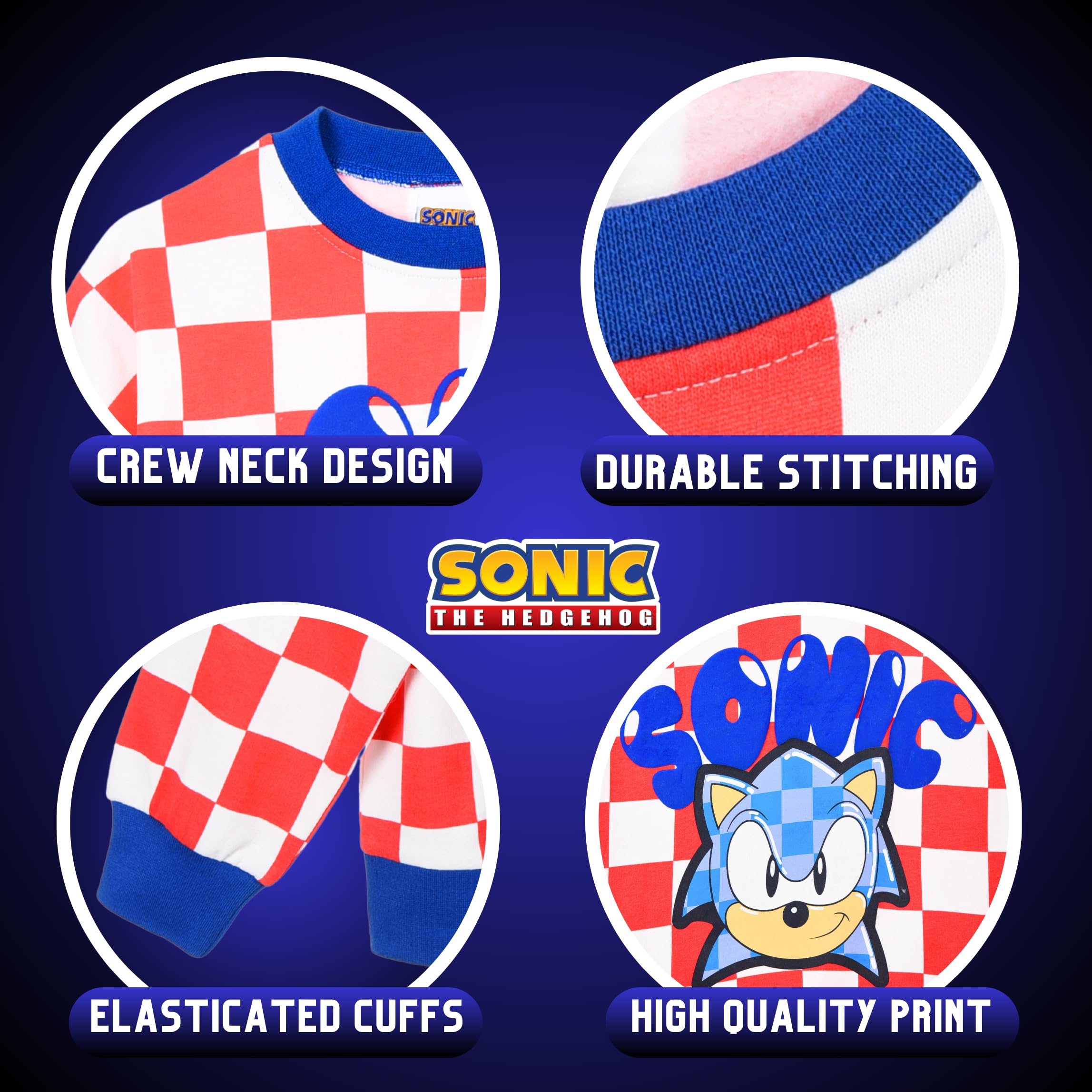 Sonic The Hedgehog Felpa per Ragazzi, Maglione Felpa in Cotone Regalo per Bambino, Taglie 4 ai 12 Anni