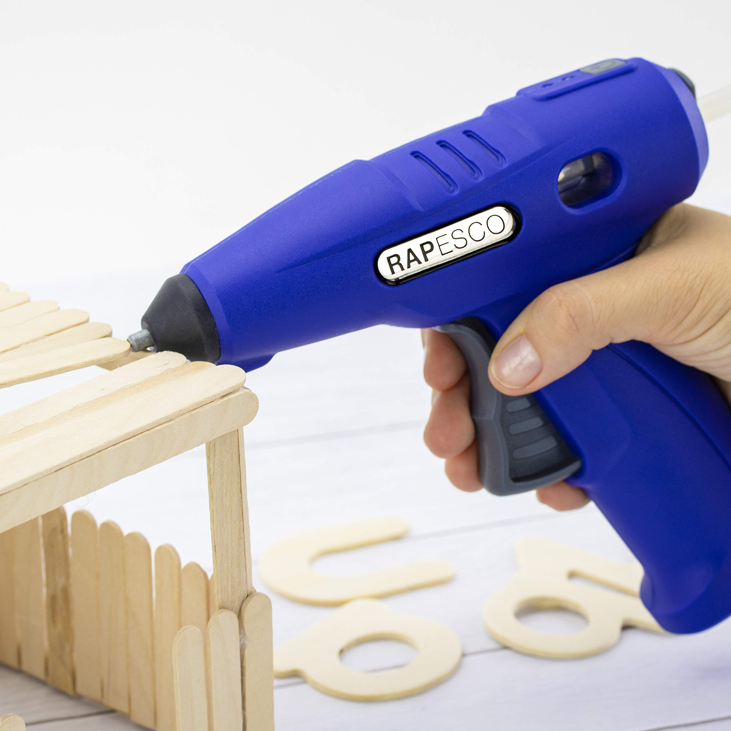 Rapesco 1567 G4-7 Pistola Colla a Caldo a Batteria e 6 Bastoncini, Blu