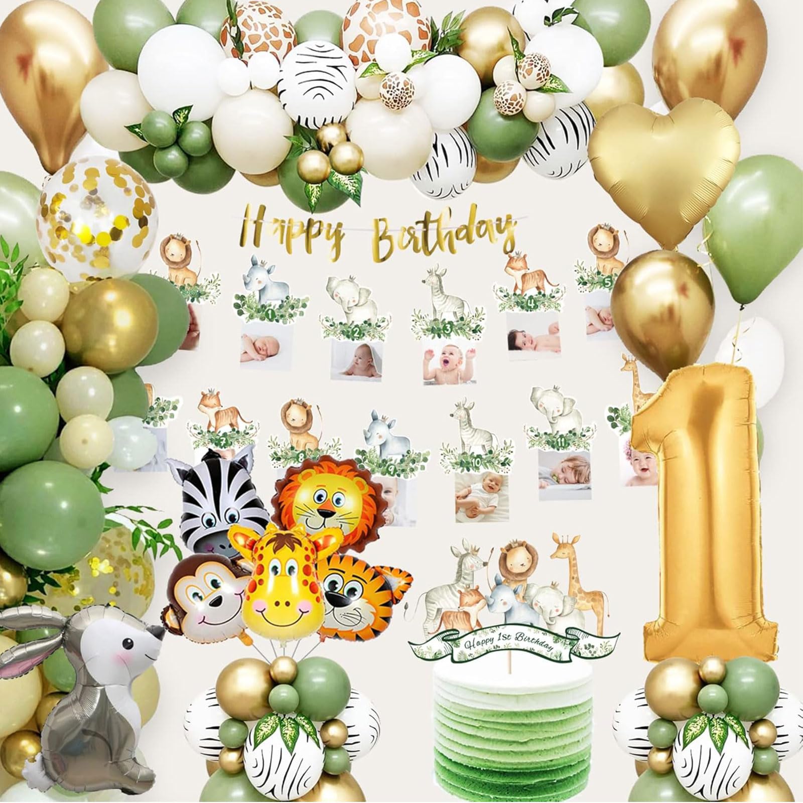 1st Birthday Decorations for Boys Girls, wild one birthday decorations Jungle Safari First Birthday Decorations for Kids Boys