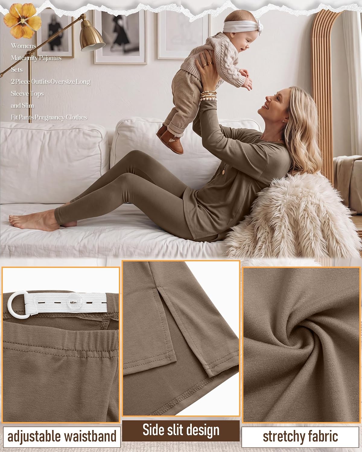 Neer 2 Pack Maternity Pajama Sets 2 Piece Outfits