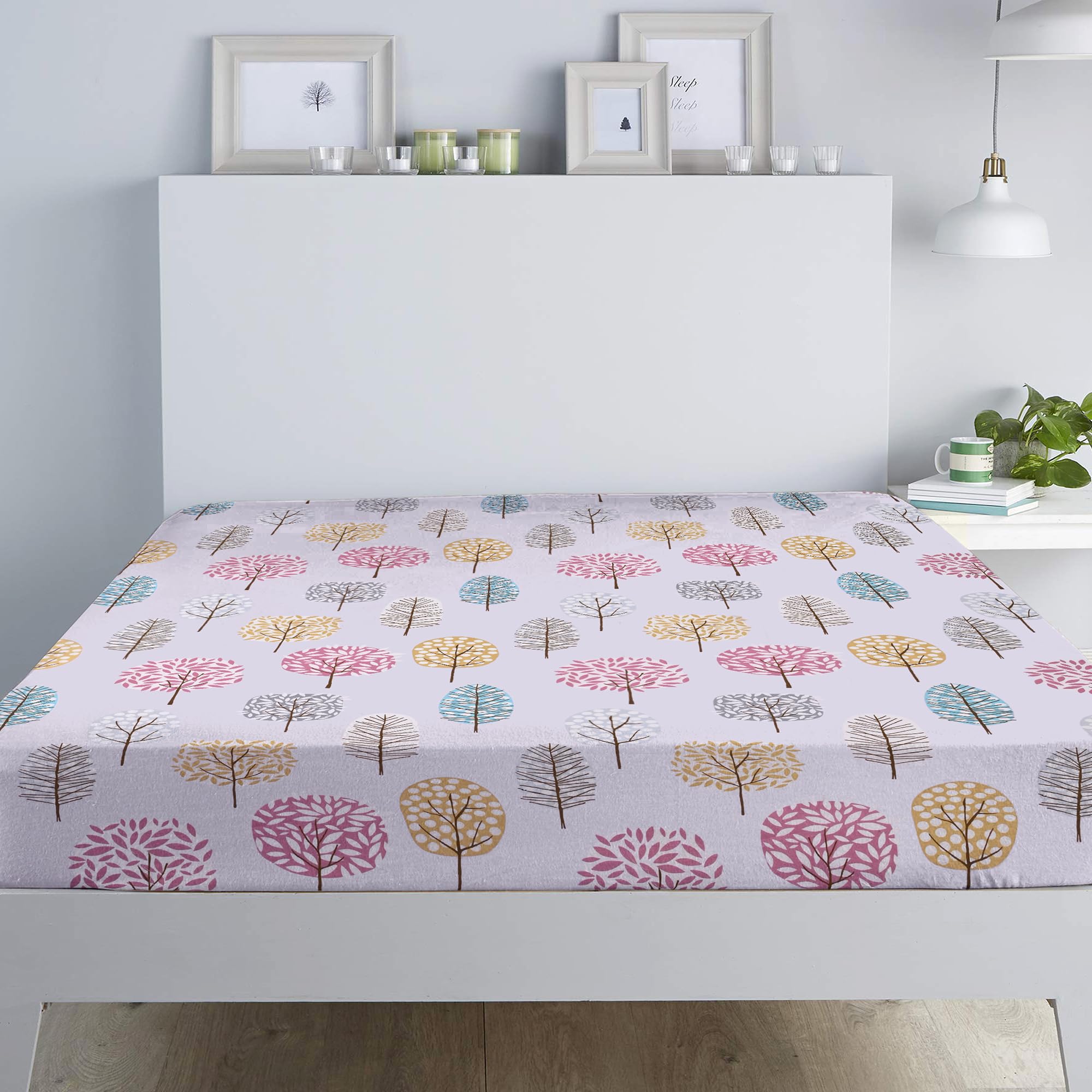 RAYBedding Luxury Printed Floral Fitted Sheet Super King Bed – Deep Fitted Sheet 182x200cm + 35cm Deep Corner Elasticated Bed Sheet — image 1