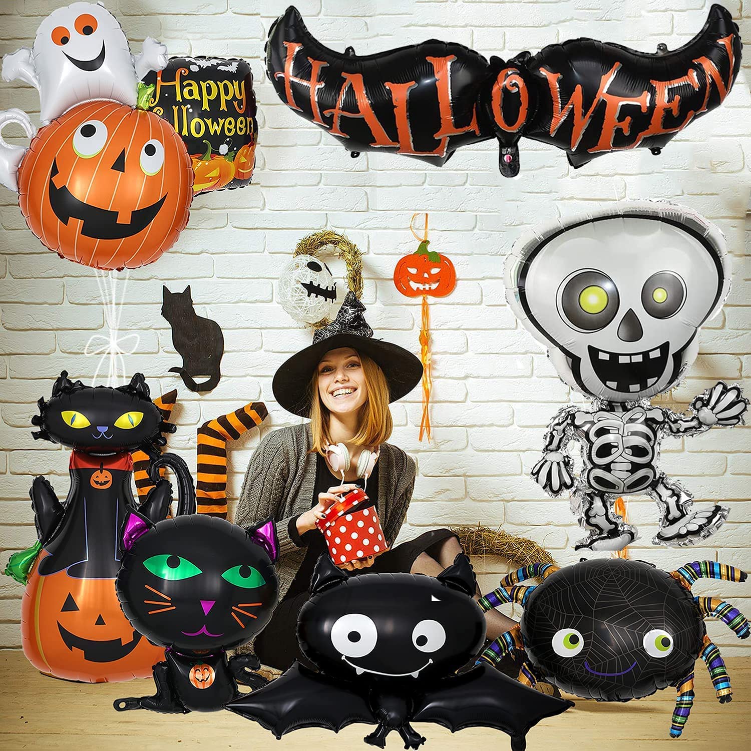 Halloween Balloon Kit Pumpkin Skulls Spider Balloon For Halloween Party Decorations Supplies