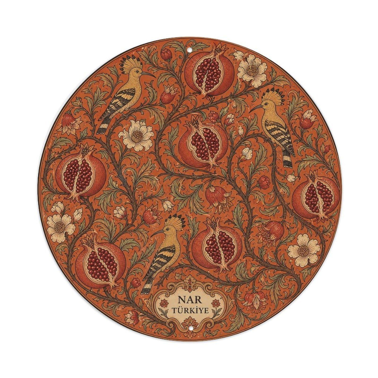 Botanical Pomegranate Turkish Terracotta Orange Metal Tin Sign