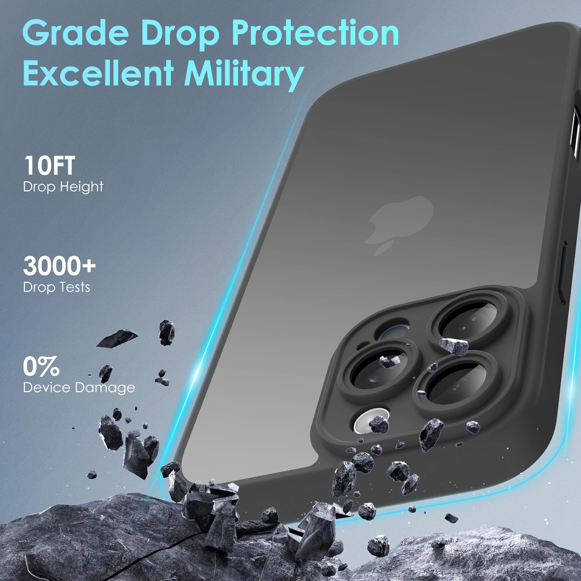 Mootobo for iPhone 16 Pro Max Case with Camera Lens Full Cover Protection, Military-Grade Drop Protection Phone Case - Image 4