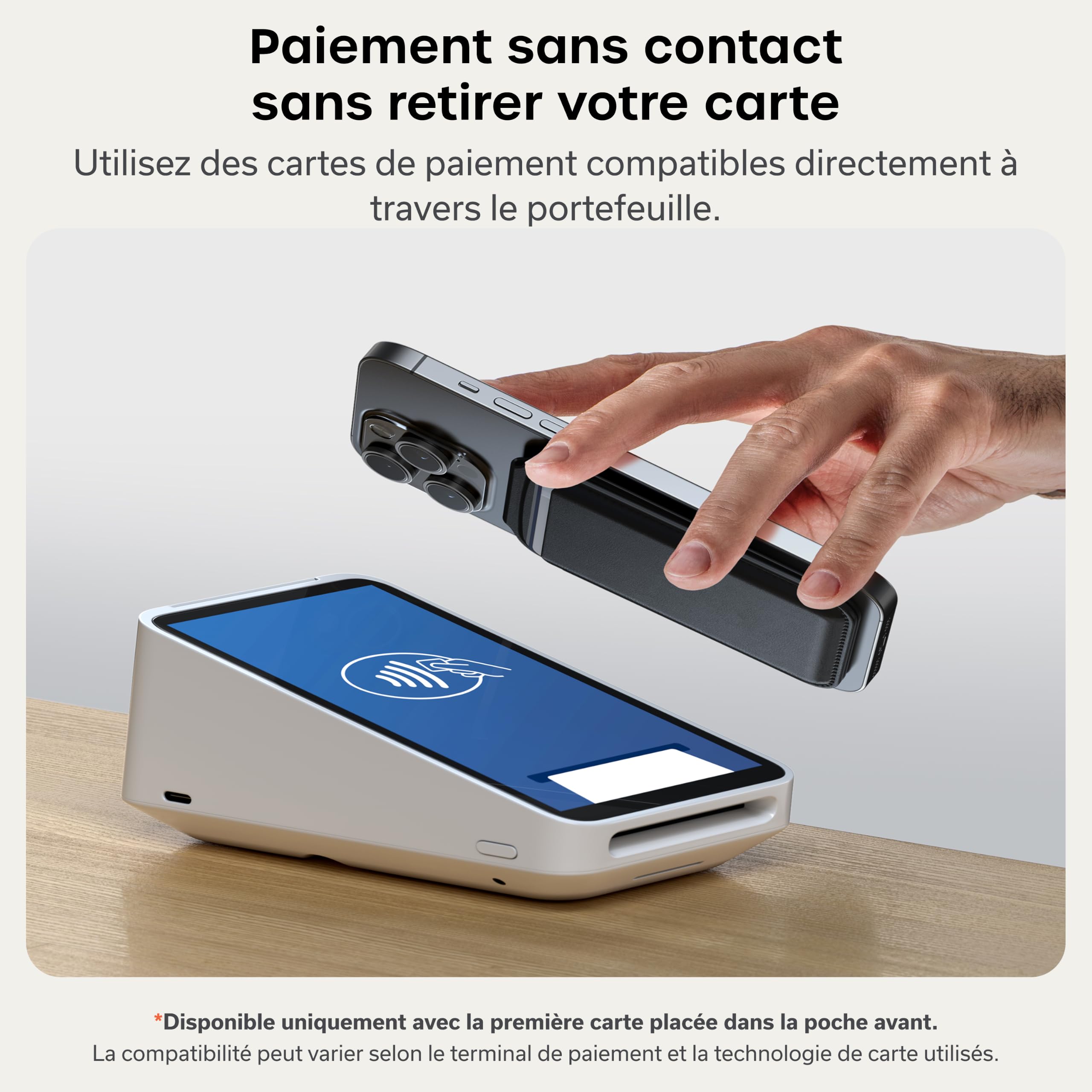 Satechi Porte-Cartes MagSafe et Support pour iPhone, Portefeuille Magnétique avec Support, NFC et 4 Emplacements pour Cartes, Compatible avec iPhone 17 à 12 – Matériau Premium (PU) Noir