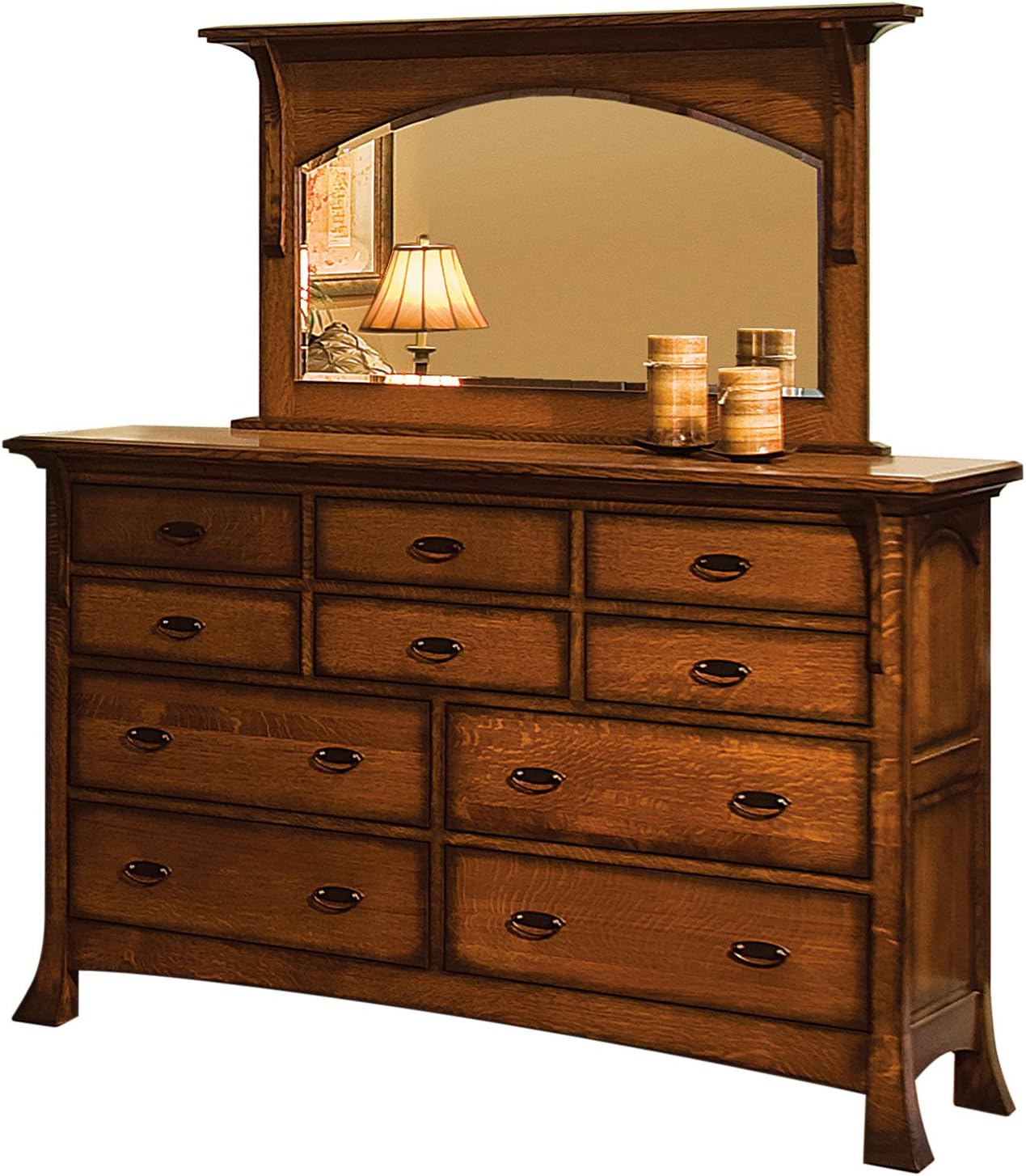 Amish Heirlooms Solid Oak Breckenridge Dresser with 10
