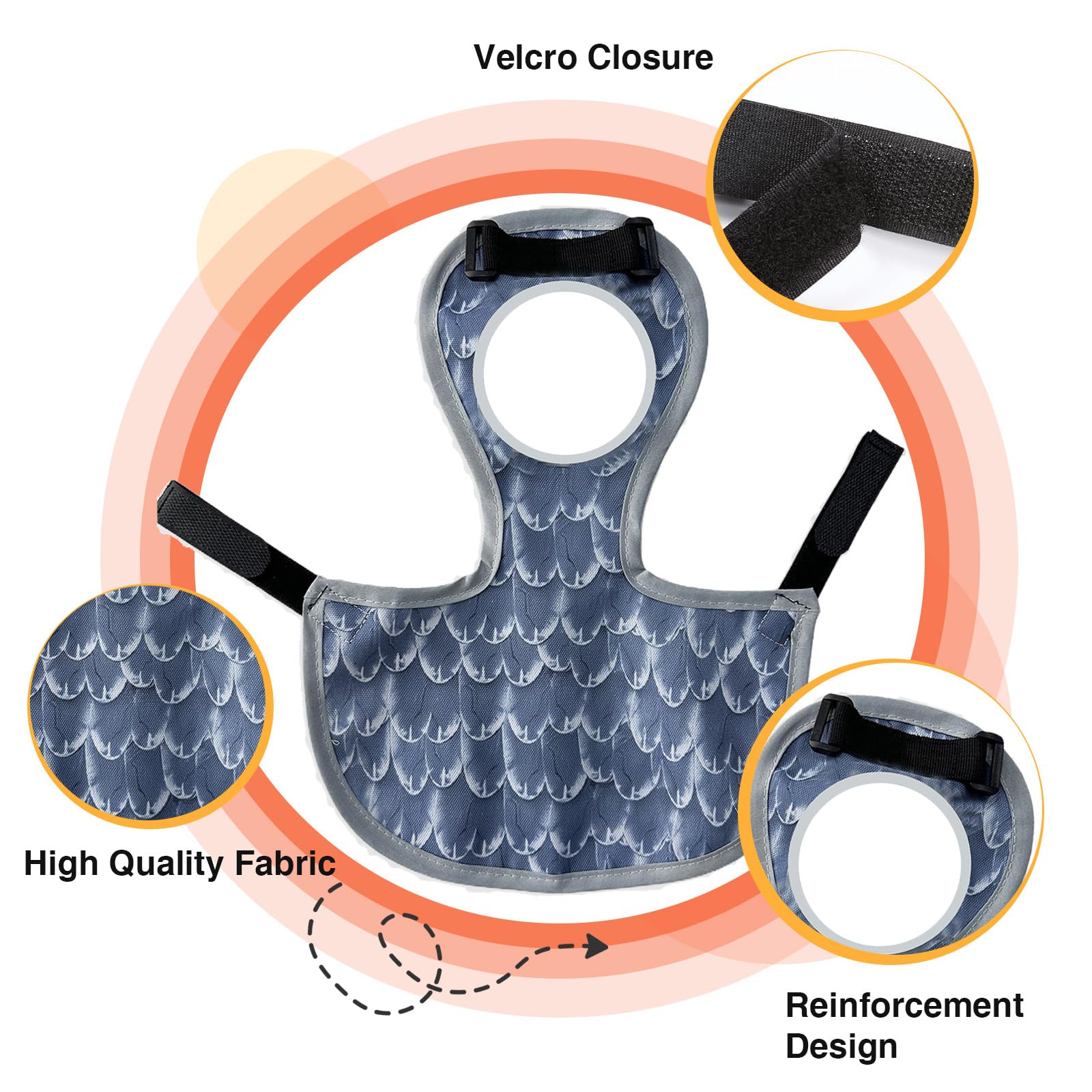 Lot de 2 selles de poulet pour poules, protection du dos de poule, tabliers confortables et légers pour poules (gris)