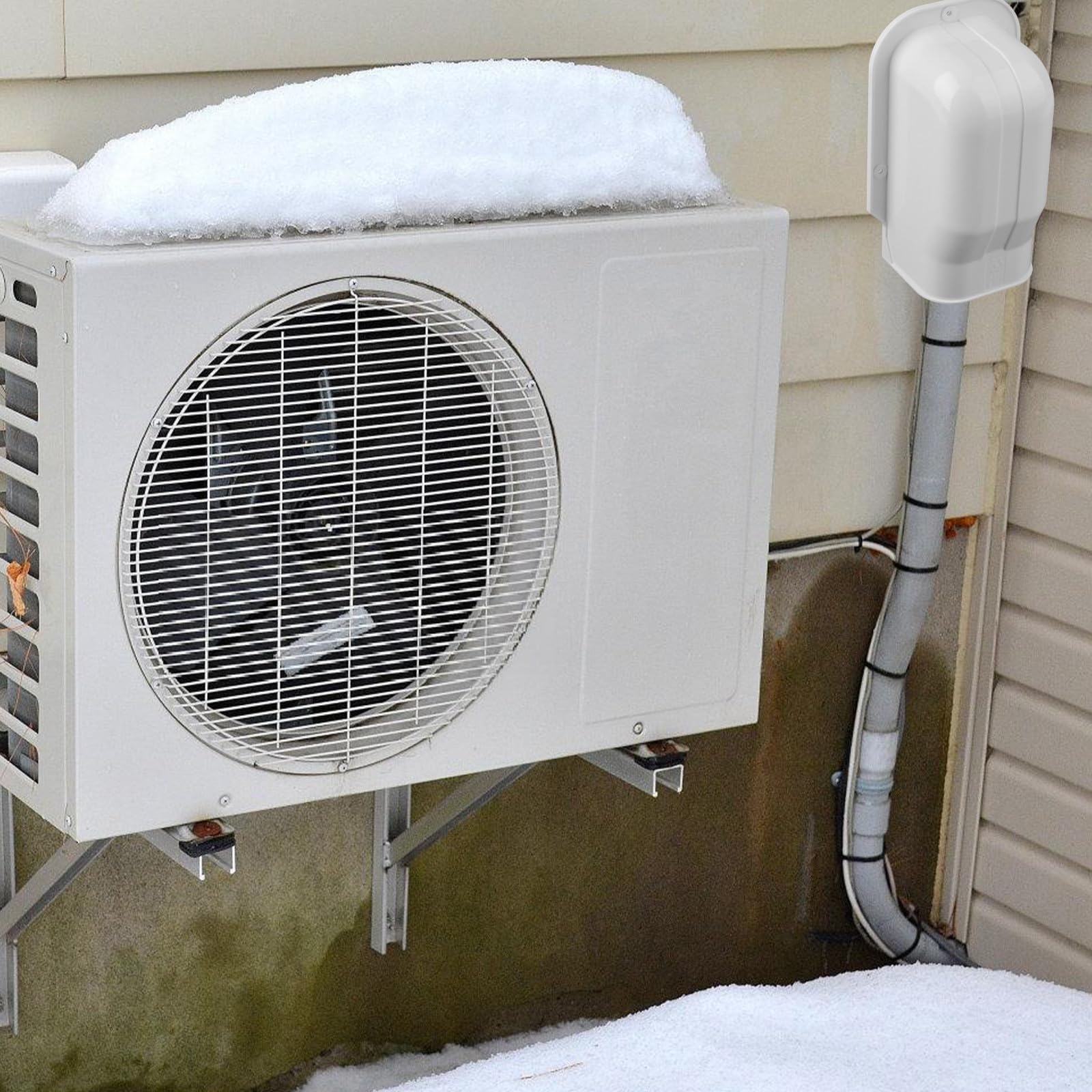 Alasum Dekorative Rohrabdeckung aus Pvc für Klimaanlagenrohre mit Weißem Design Geeignet für Sommerurlaub und Verbergen von Klimaanlagenschläuchen
