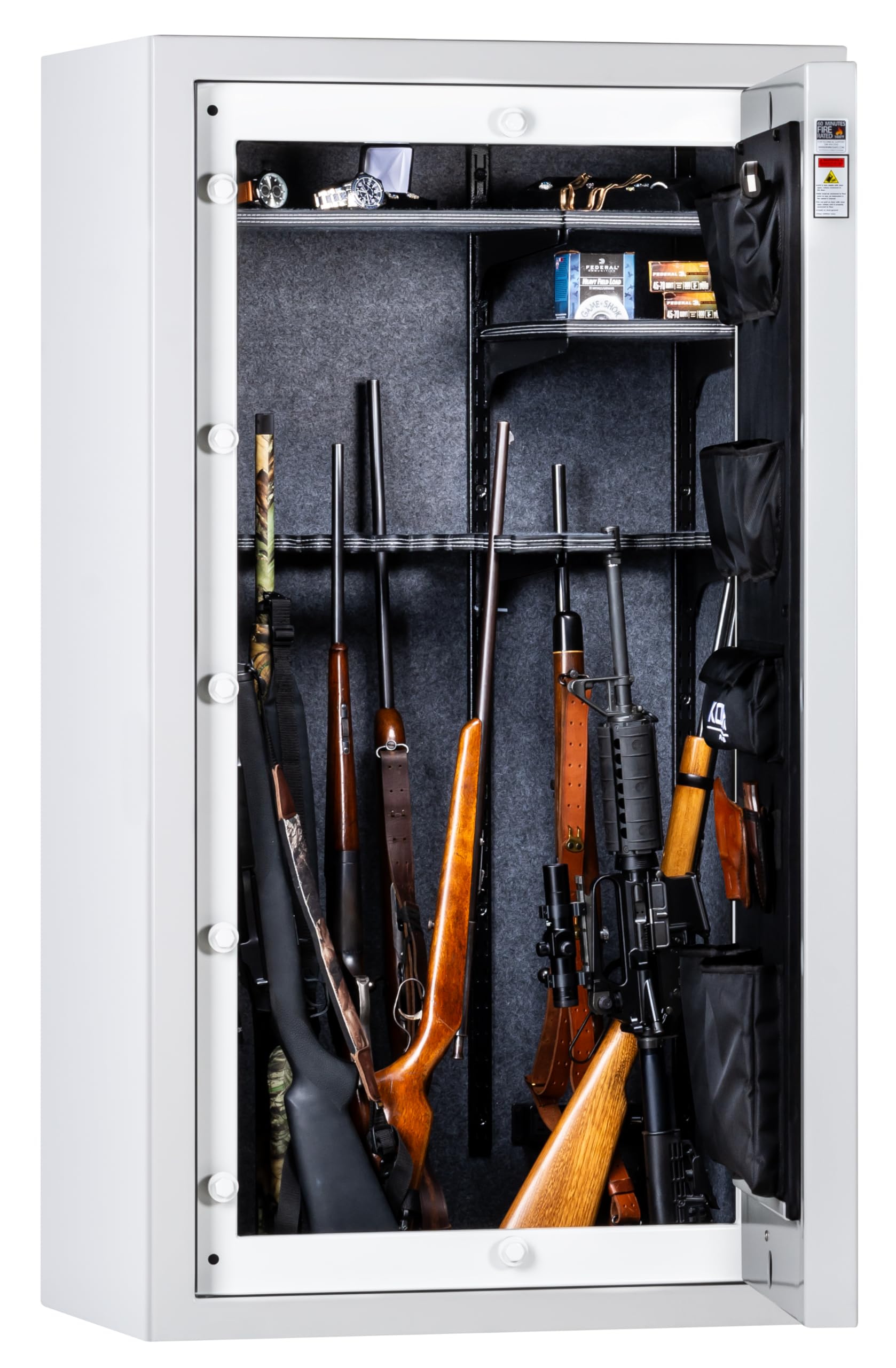 Kodiak Home Gun Safe for Rifles & Pistols | KGX5933W by Rhino Metals with New SafeX Security System | 41 Long Guns & 6 Handguns | 60 Minute Fire Protection | Gloss White Finish | 536lbs