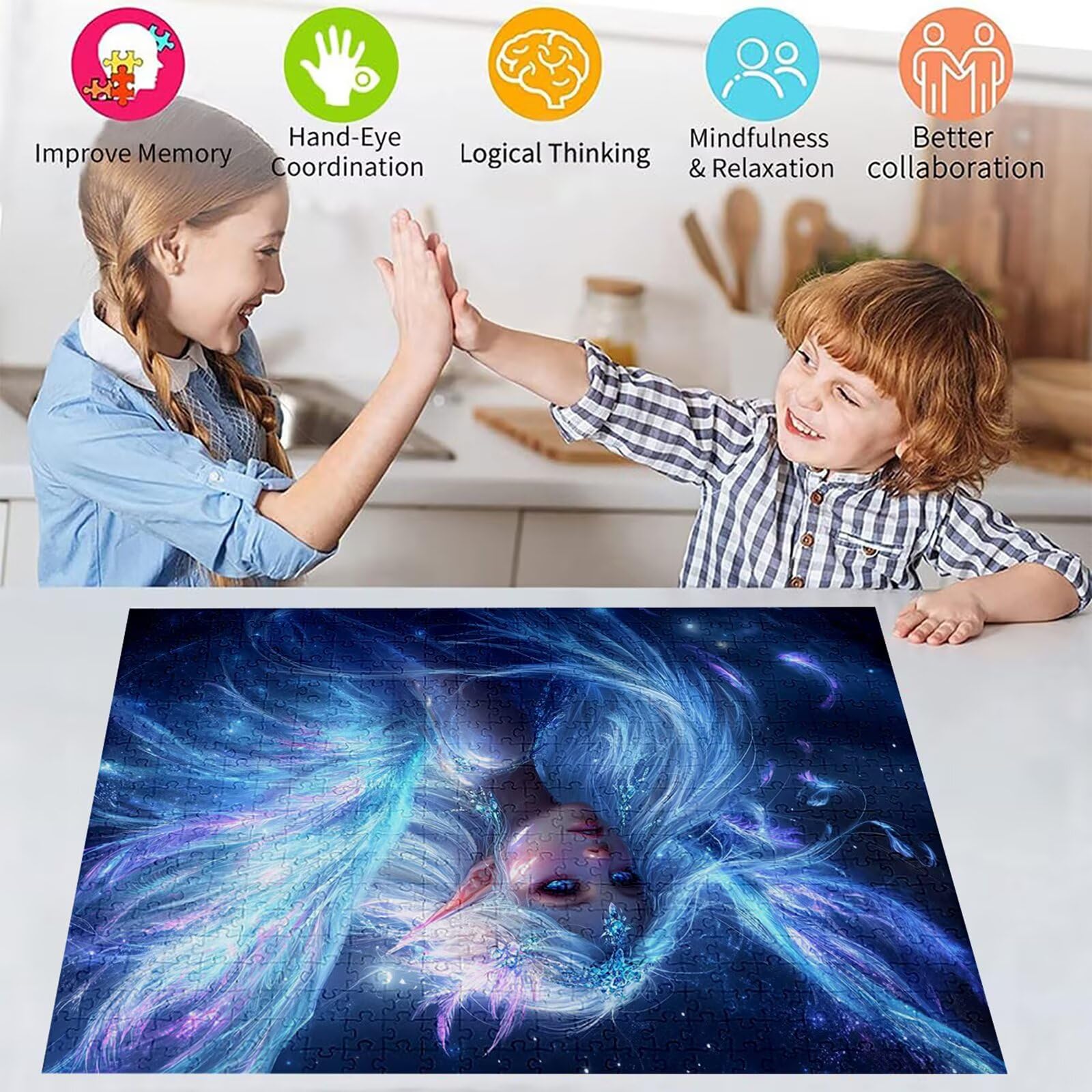 Puzzle 2000 elementów puzzle dla dorosłych elf 100 x 70 cm unikalne rzemiosło klasyczne 3D drewniana układanka do rodzinnych gier aktywnych, układanka do samodzielnego wykonania nawet do