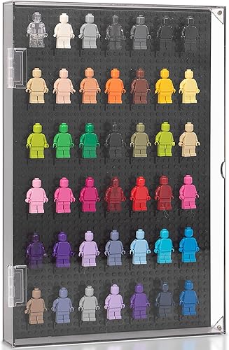 JOYMOMO Vitrina de minifiguras de acrílico para montaje en pared, exhibe y protege tu colección de minifiguras de bloques de construcción (sin disponible en Yaxa Guatemala