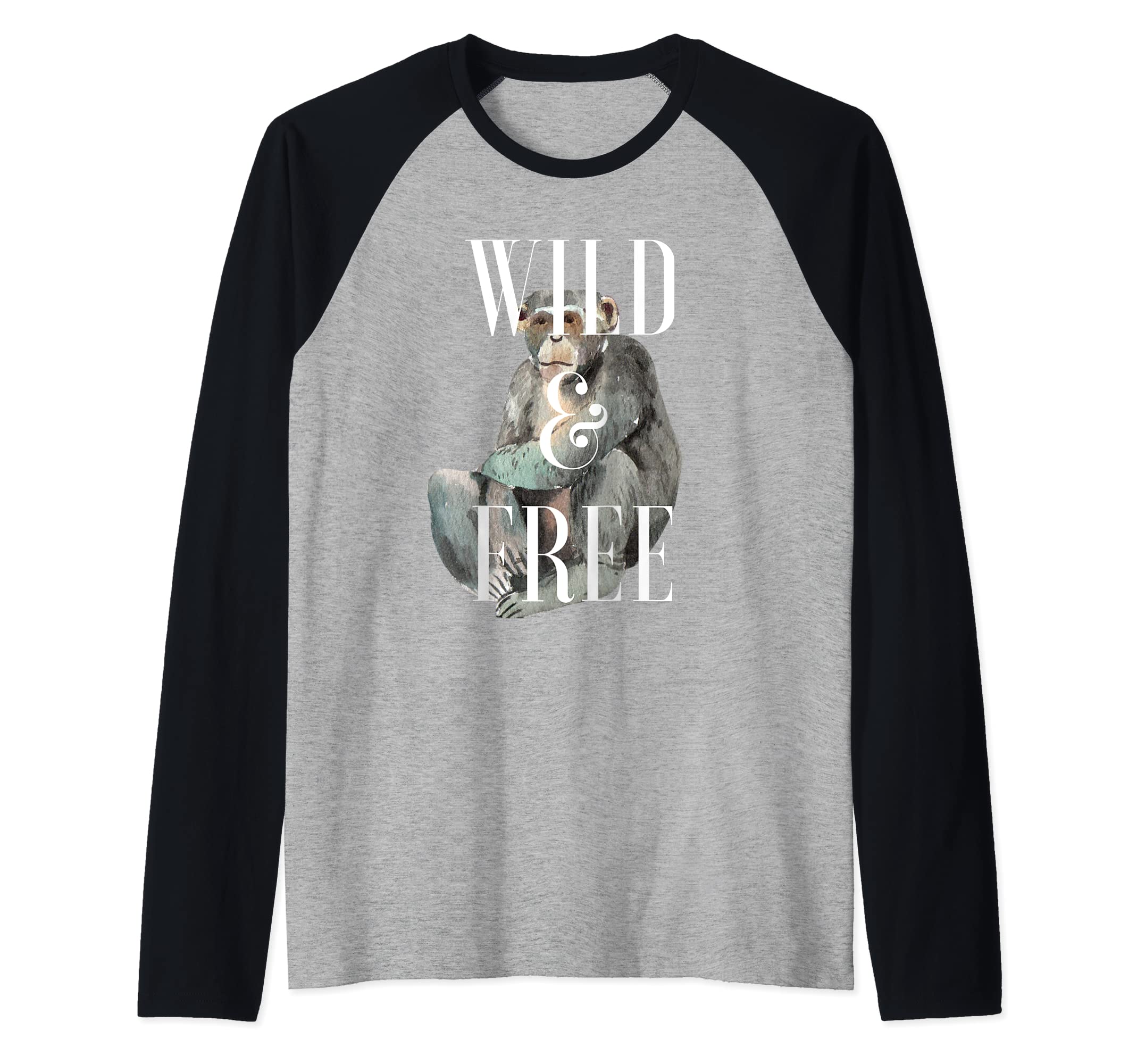 Monkey Southern Sweet Simply Salty Attitude Co.Wild and Free Monkey Lover Attitude Southern Sacred Jungle Raglan Baseball Tee