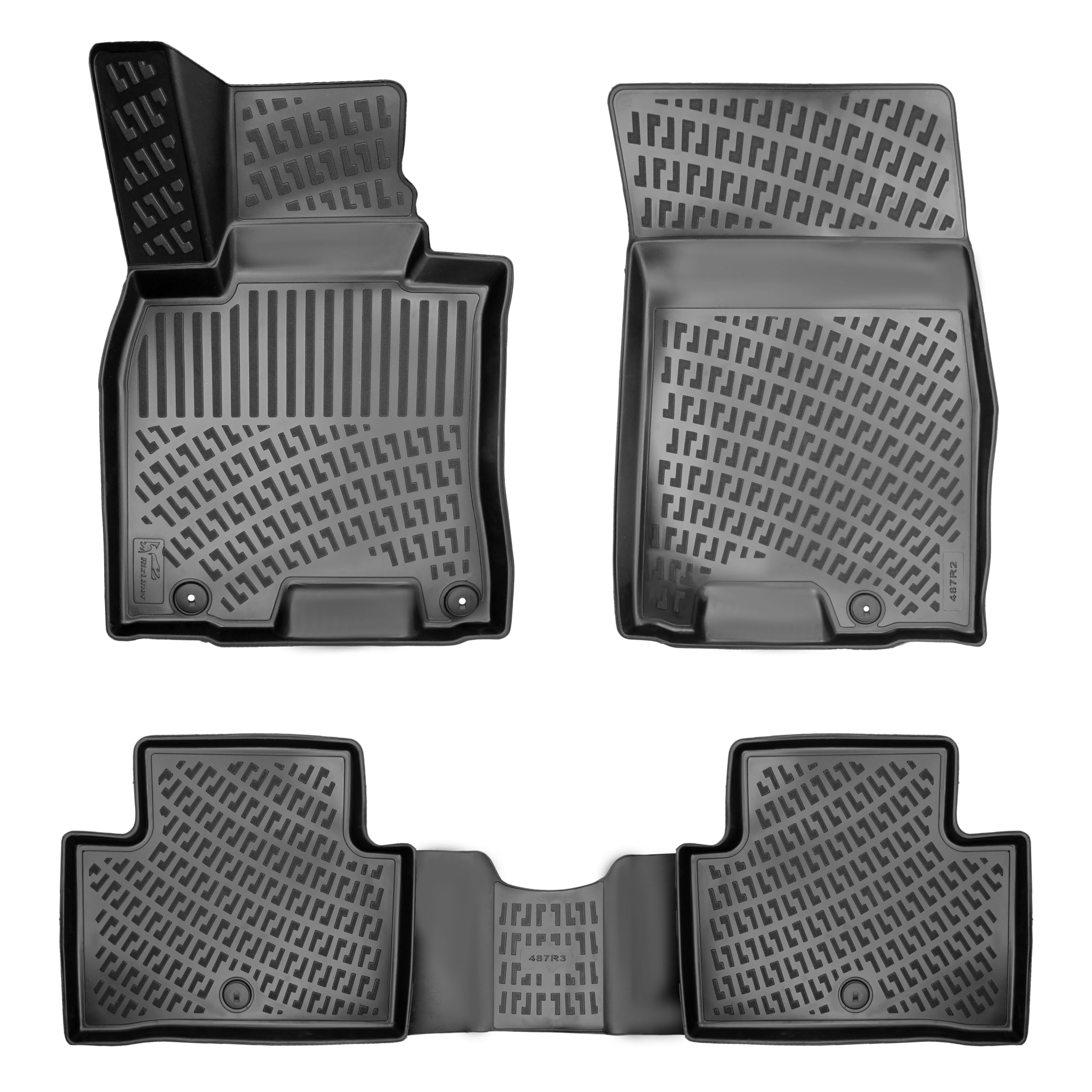RizLiner Hyundai Ioniq 5 Unmovable Console 2022-2026 (No Movable Console) Floor Mats 3D Custom Fit Rubber Car Mats All Weather Laser Measured Floor Liners Heavy Duty Waterproof (Front & Rear) — view 85