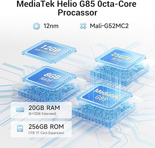 Miniatura 3 de FOSSIBOT Teléfono celular S2 desbloqueado, pantalla FHD+ de 6.72 pulgadas, 20 (8+12 GB)+256 GB 1 TB TF, batería de 5000 mAh, cámara de 50 MP+16 MP,