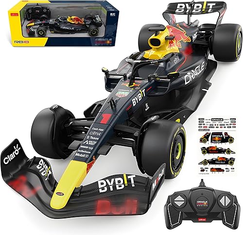 BEZGAR Auto de control remoto F1 Vehículo de juguete Rb18 con licencia oficial 118, 2.4GHz Race F1 RC para niños, niñas y adultos, ideal para niños