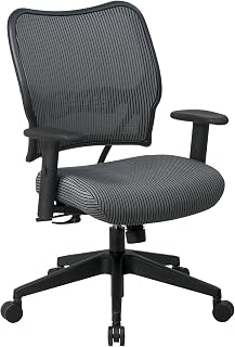 Space Seating 13 Series Deluxe VeraFlex Office Desk Chair with Built-in Lumbar Support and 2-to-1 Synchro Tilt Control, Charcoal
