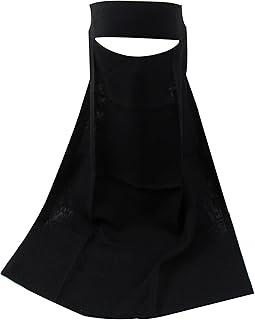 Haute Hijab TheHijabStore.com Women's 1-Layer Saudi Black Niqab Face Veil for Hijab Soft 1 Piece Burqa-No Screen