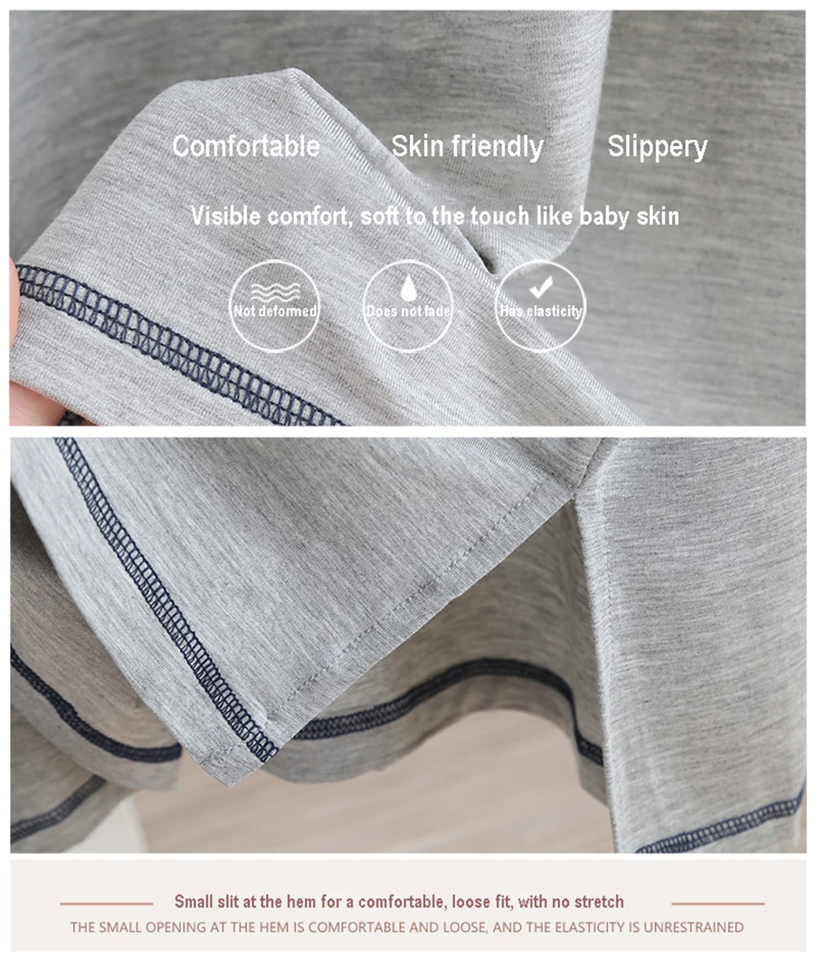 CYGE Kurzarm Nachthemd Für Herren, Gestrickter Pyjama Nachthemd Mittellanges Nachthemd Bademantel XL-4XL