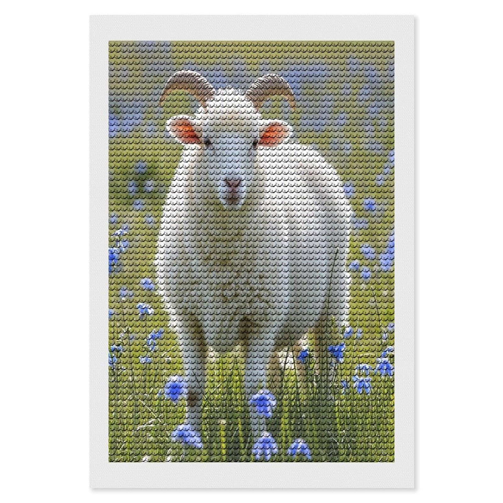 FekiLoot Sheep Diamond Painting Kits for Adults Round Paint with Diamonds Pictures Gem Art Painting Kits Personalized Diamond Art Full Drill for Beginners Home Wall Decor