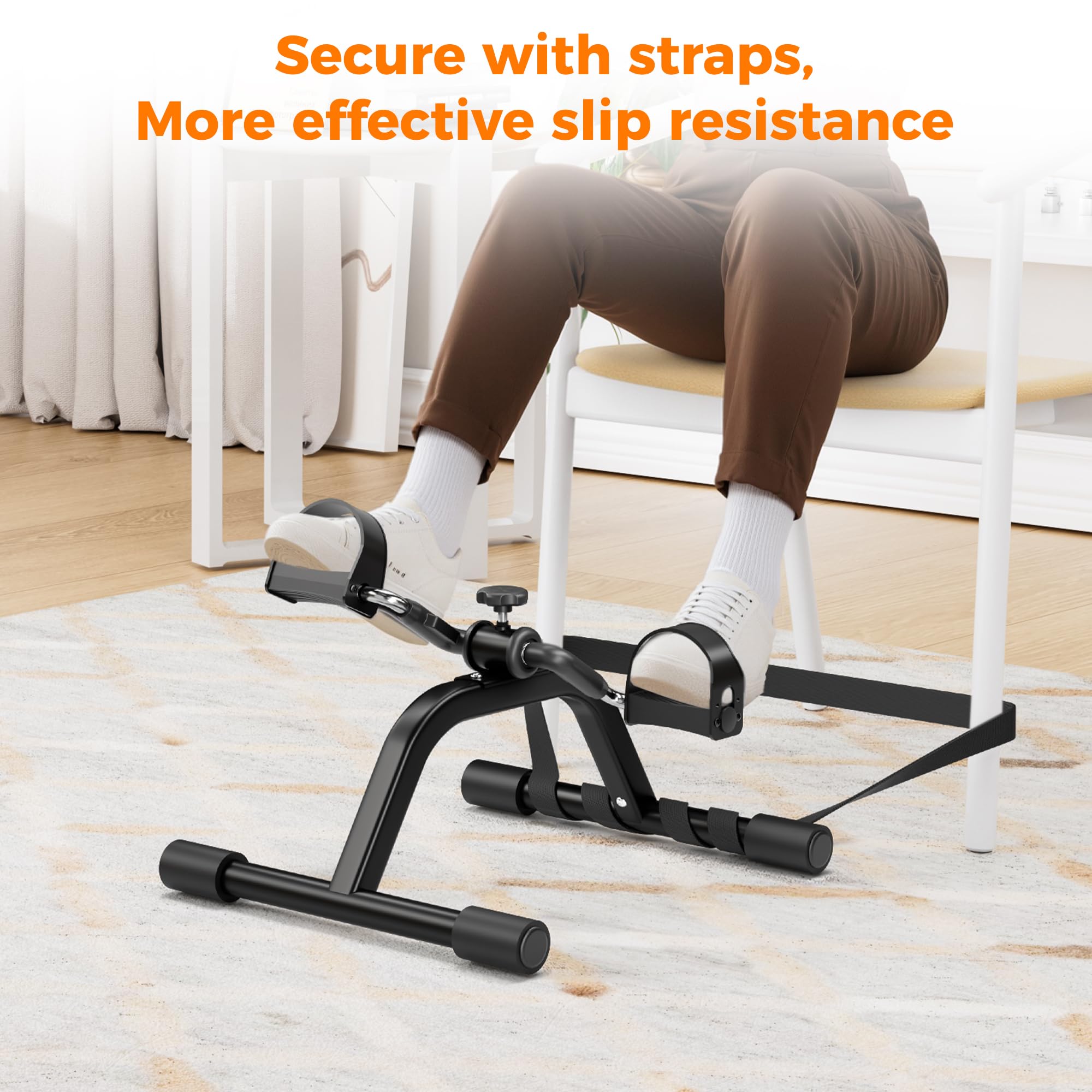 RYGEO Pedal Exerciser Mini Exercise Bike for Leg and Arm Recovery Exercise Lightweight and Portable Floor Bike(Black) : Sports & Outdoors