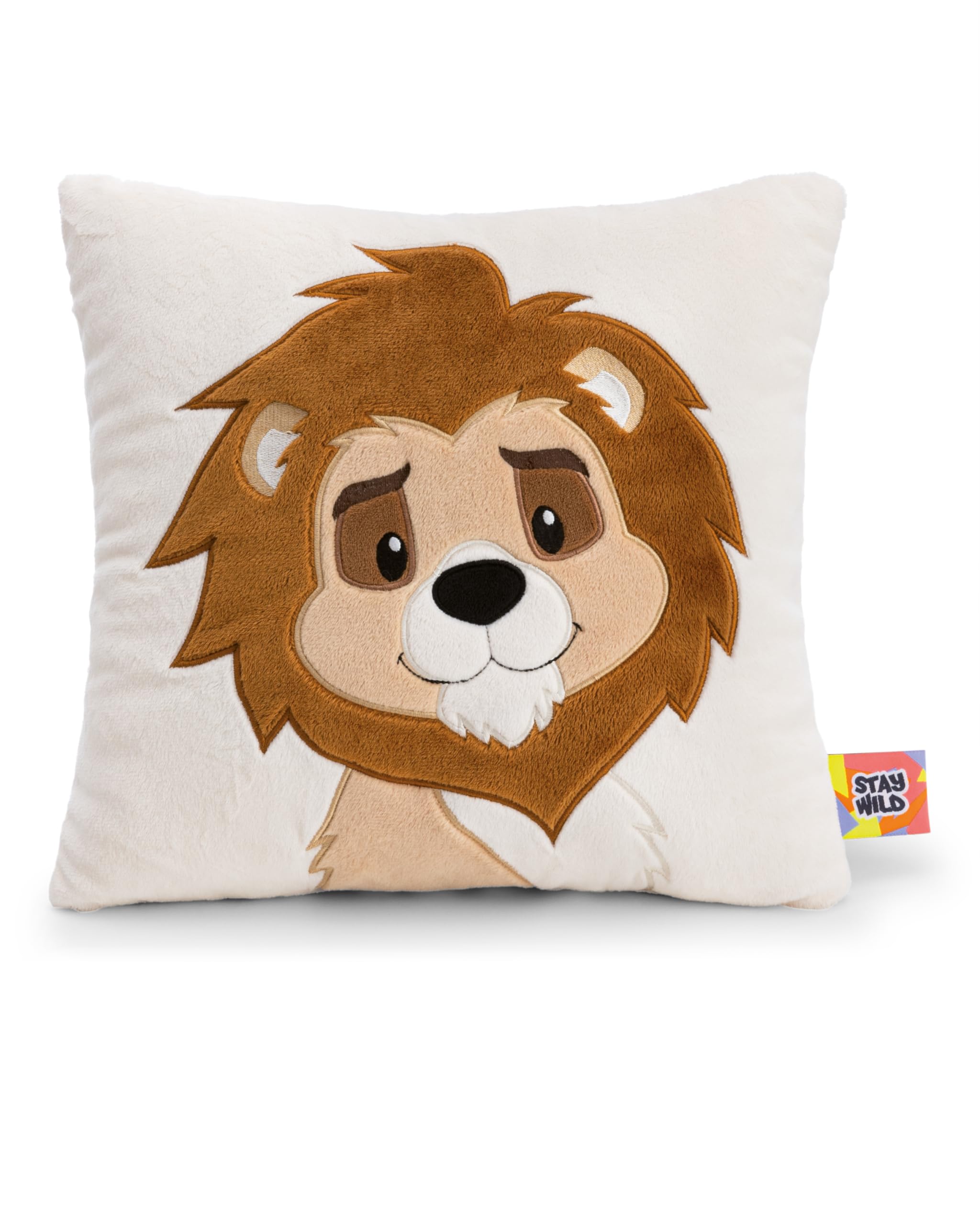 NICI Cojín león 30 x 30 cm, marrón - 62750 | cojín de peluche suave para niños y adultos, cojín de peluche ideal para casa, guardería o para llevar de viaje
