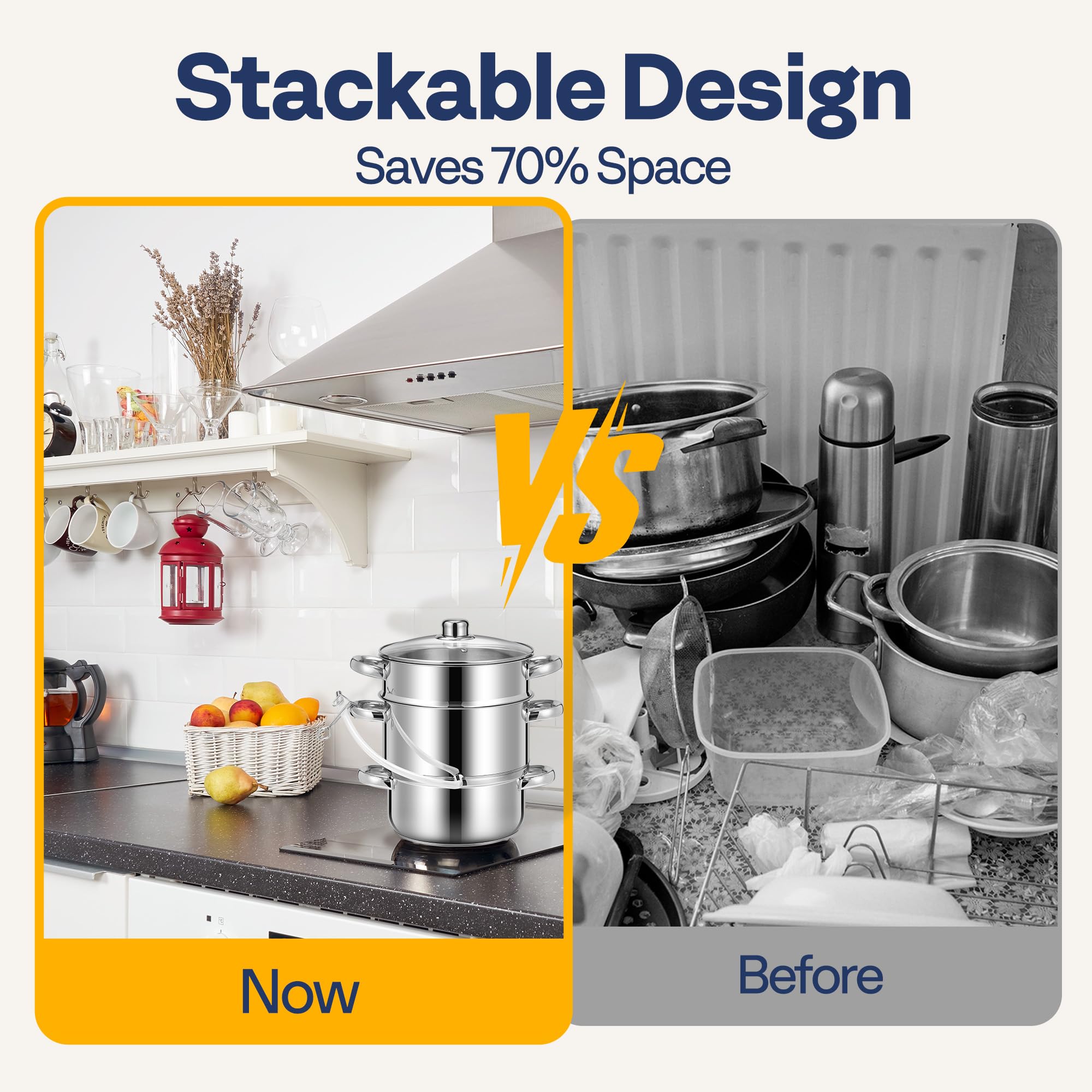 VIVOHOME Stal nierdzewna Sokowirówka Parowar Wyciskarka Sok Owoce Warzywa Parowar 5L z pokrywką ze szkła hartowanego 2 węże zacisk uchwyty pętli