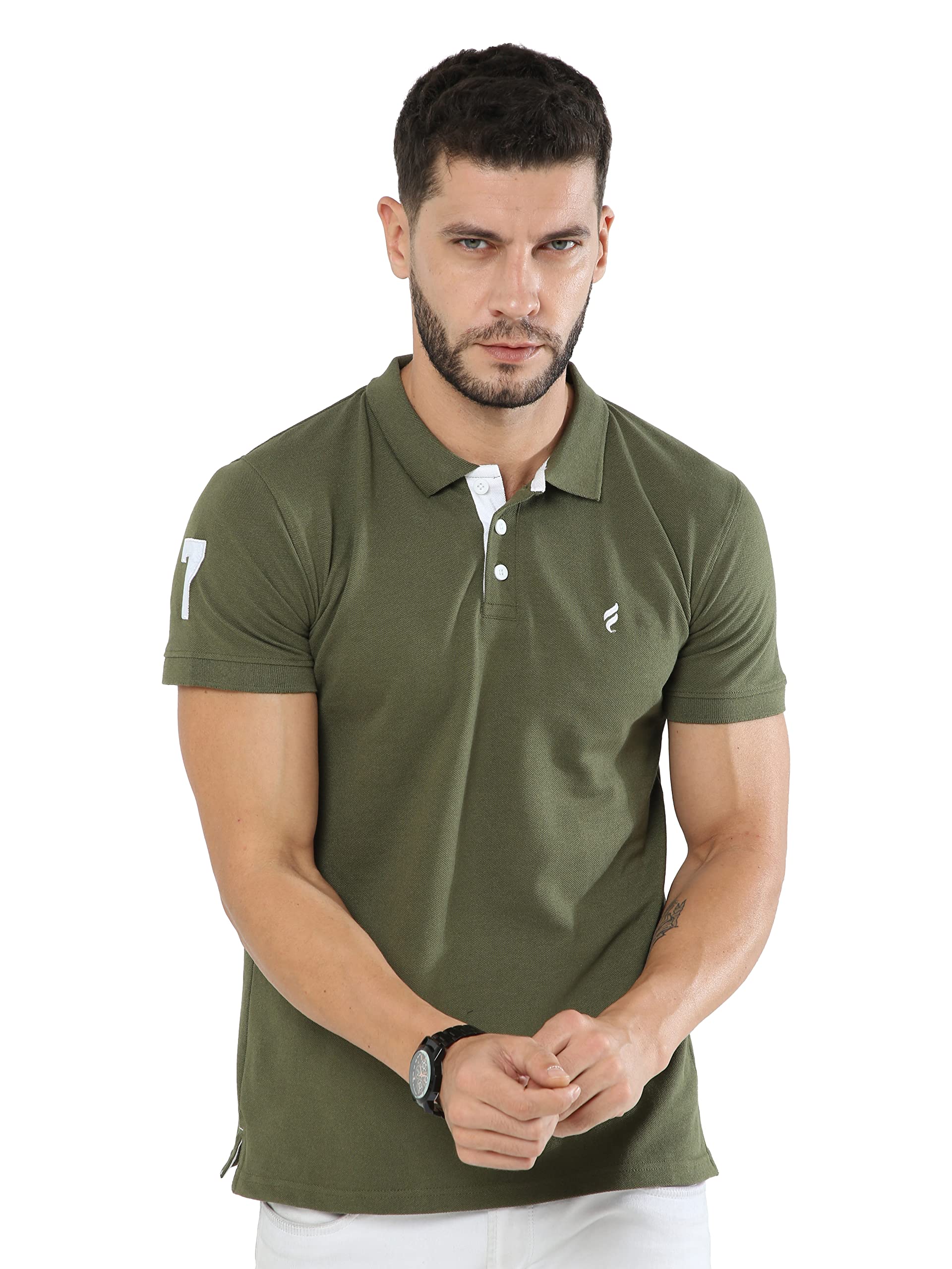 fanideazMens Half Sleeve Cotton Solid Branded Polo T-Shirt for Mens || Polo T Shirt for Men || Stylish Tshirt for Men