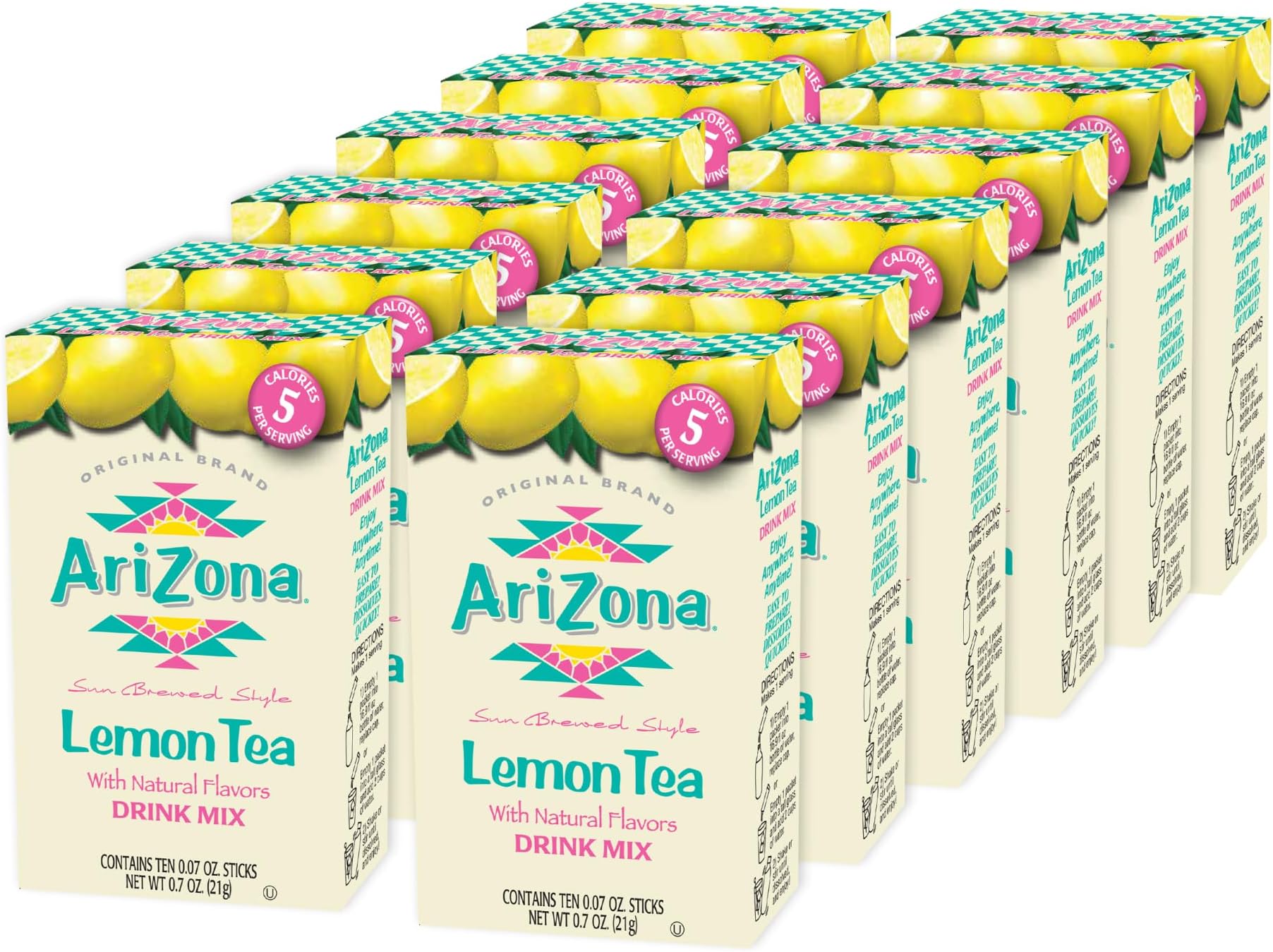Lemon Tea - On-the-Go Powdered Drink Mix, 0.07oz 120 Count - 10ct Boxes (Pack of 12)
