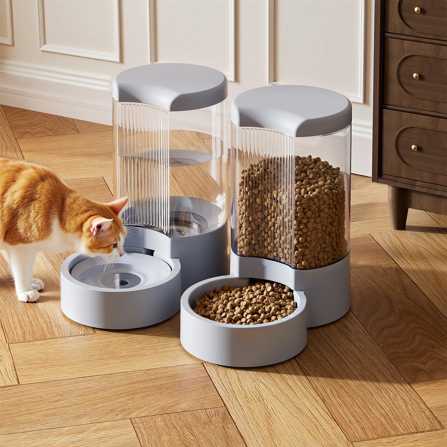 Pet Feeder and Water Dispenser Automatic for Dogs Cats,Waterer and Gravity Food Feeder for Small & Medium Dogs Cats Puppies,6-Pound Food,1-Gallon Water, Easily Clean (Green) - image 7