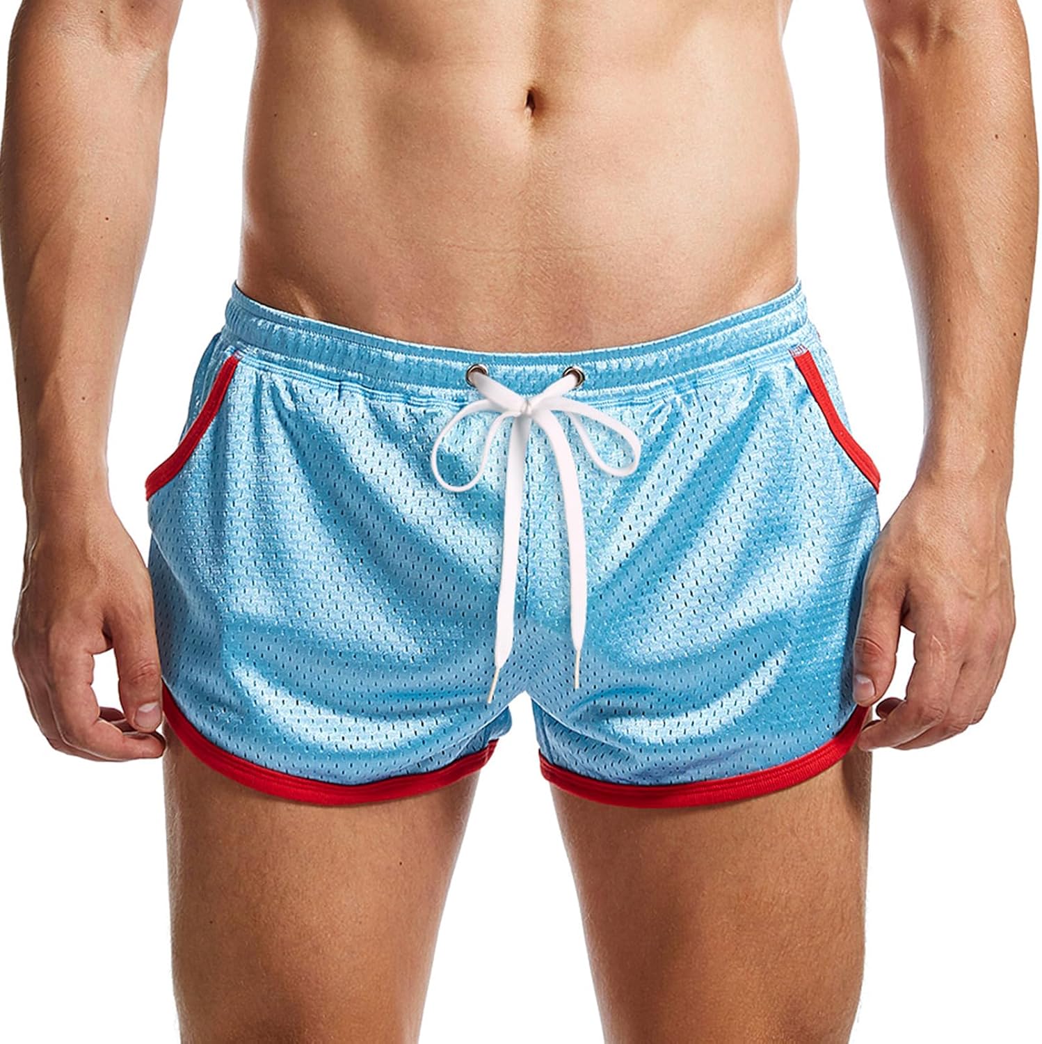 AIMPACT Mens Mesh Shorts Retro 3 Inch Sexy Side Split with Pockets Athletic Workout Running Booty Short Shorts - Image 2
