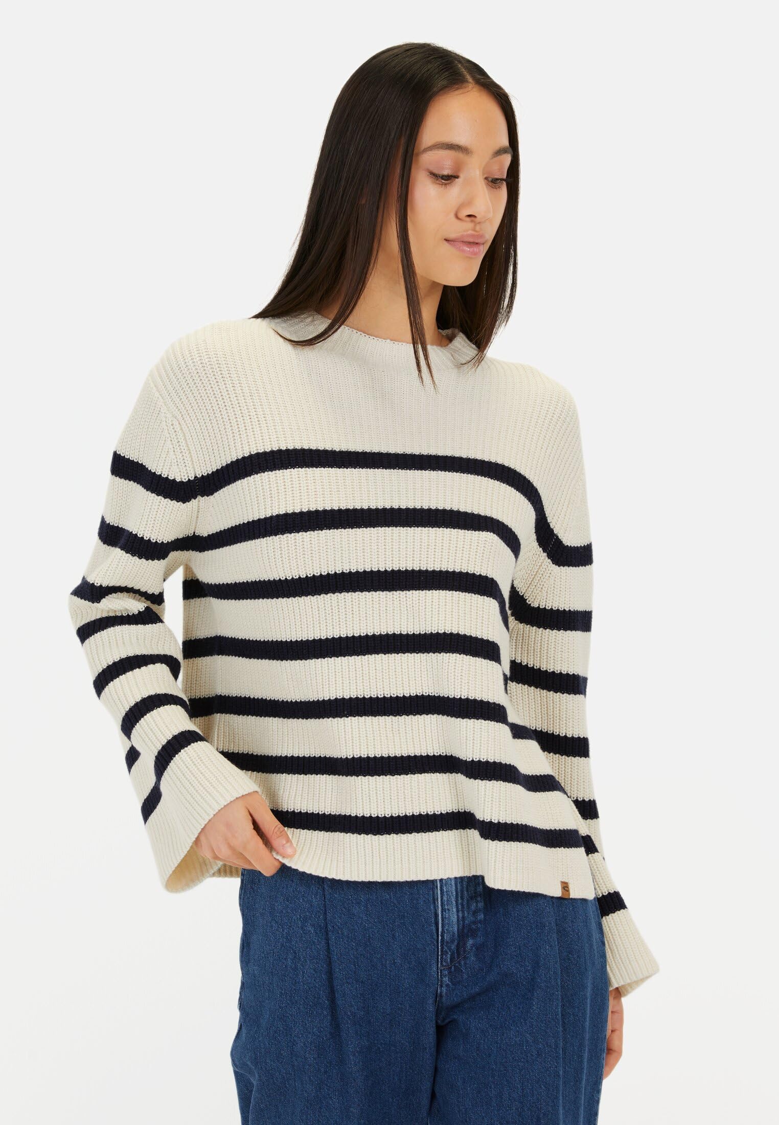 camel active Damen Damen Pullover – Langarm | Strickpulli | Baumwolle | Regular Fit