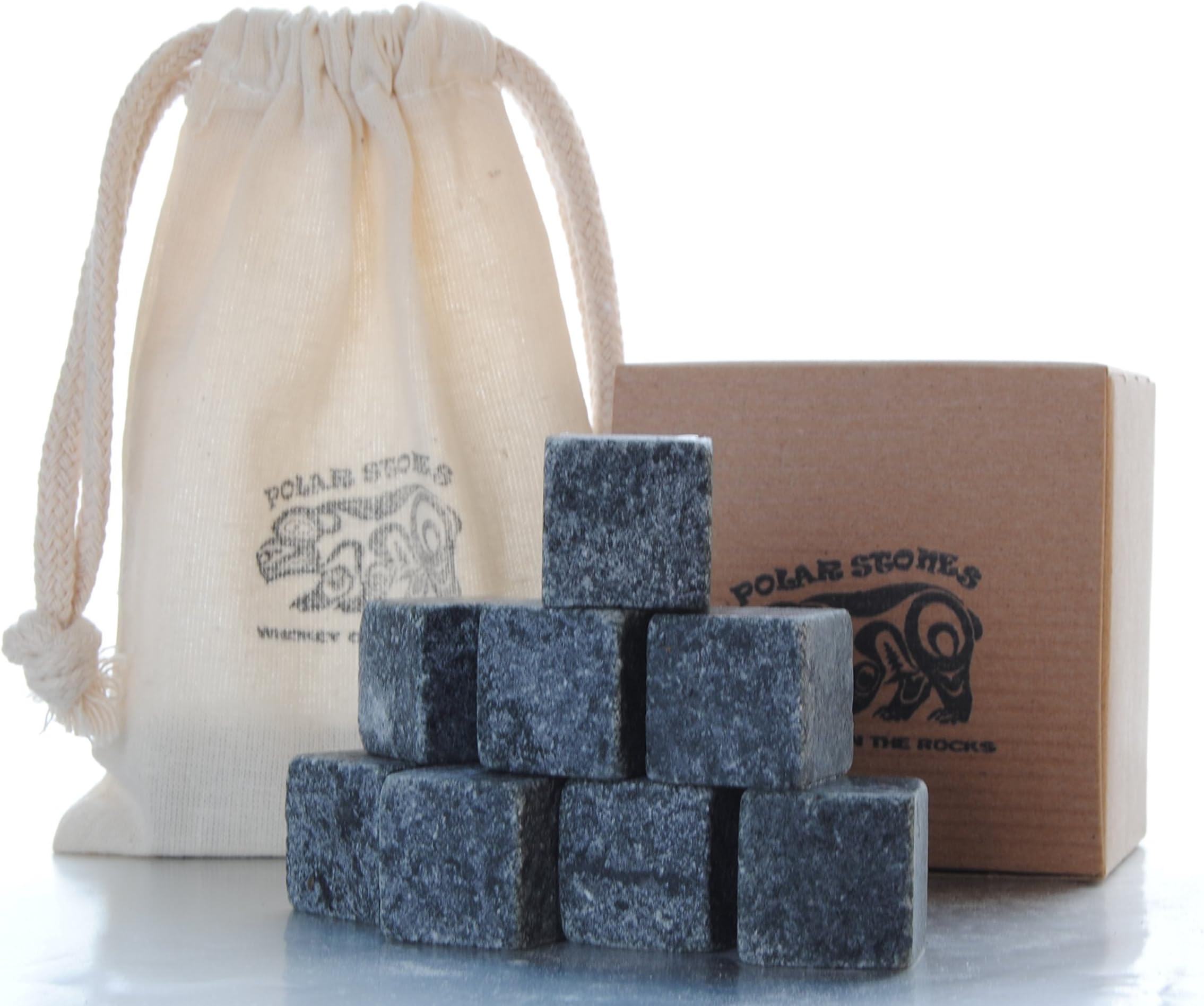 Handcrafted Soapstone Whiskey Stones - Set of 9