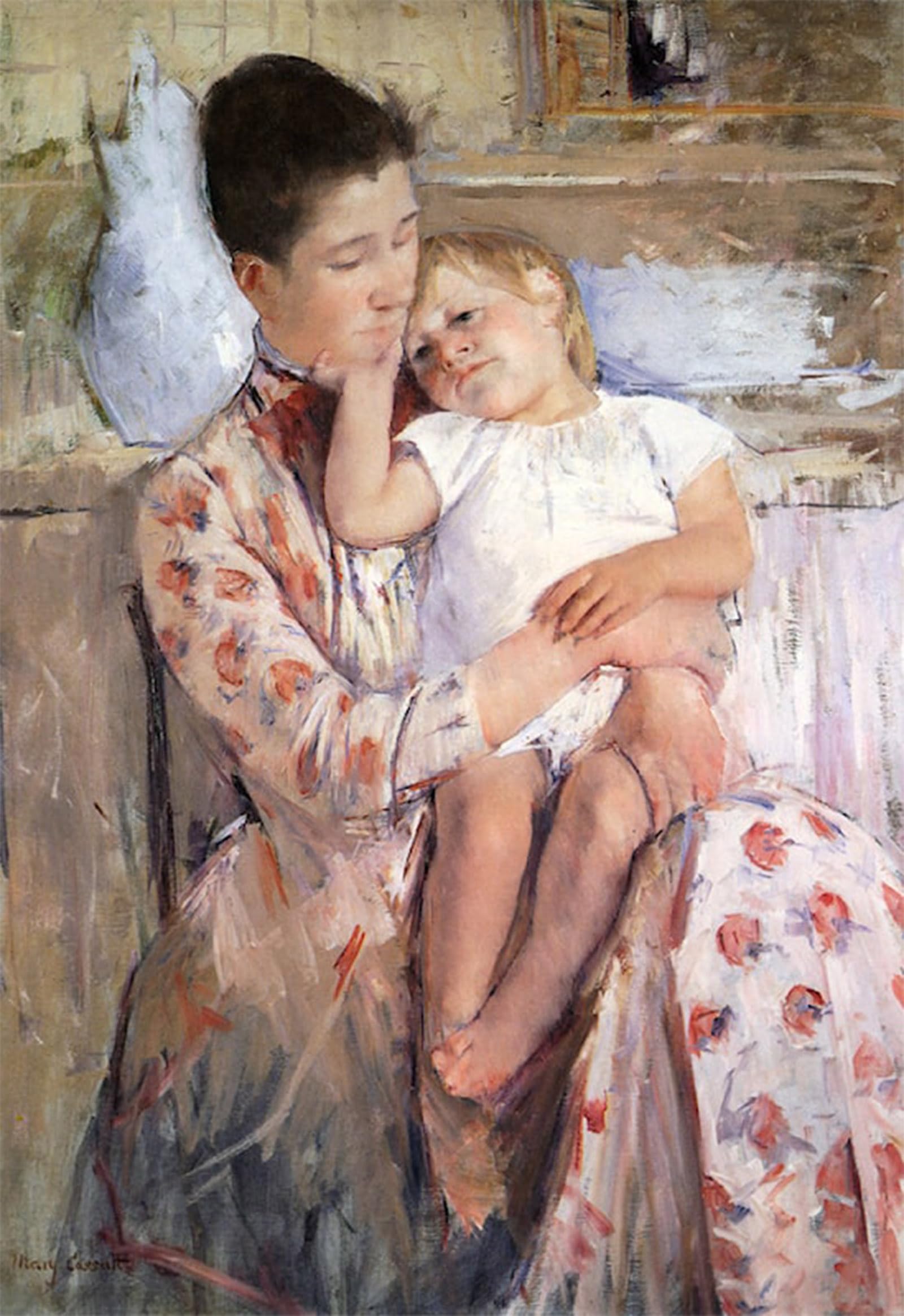 ARTXLXXBN Famous Art Print Poster Vintage Wall Art Mother and Child by Mary Cassatt Canvas Art Poster for Home Decor 60x90cm