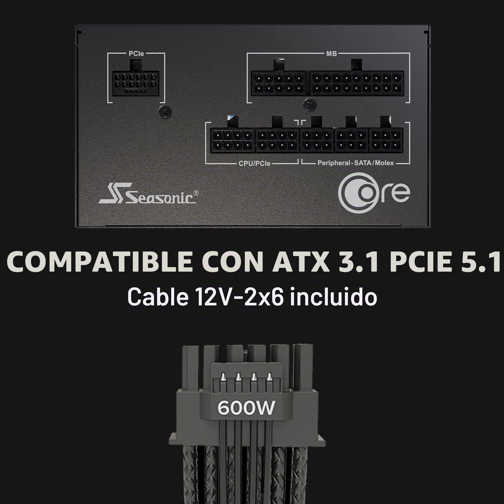 Seasonic SrP-Cgx751-A5a32sf Alimentatore Per Computer 750 W Atx Nero (seasonic Core Gx Atx 3.1 [srP-Cgx751-A5a32sf] 750w Psu, 120mm Fan, 80 Plus Gold