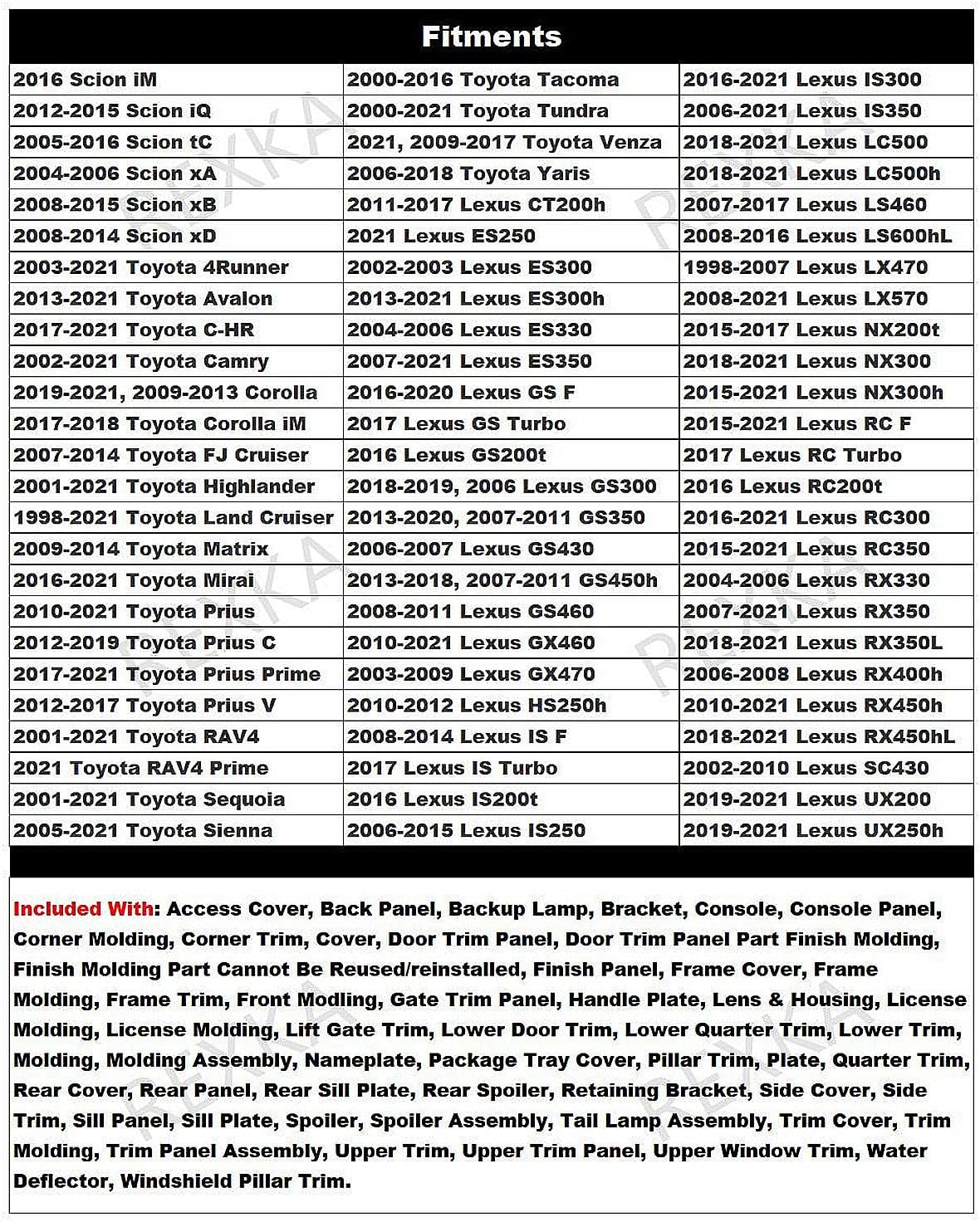 Rexka 30pcs Door Trim Panel Retainers Clips Compatible with Lexus Toyota 90467-A0005 Camry, FJ Cruiser, High Lander, RAV4, 4-Runner ES 350, GX 470, is 250, is 350, is F, LS 460 & LS 600HL