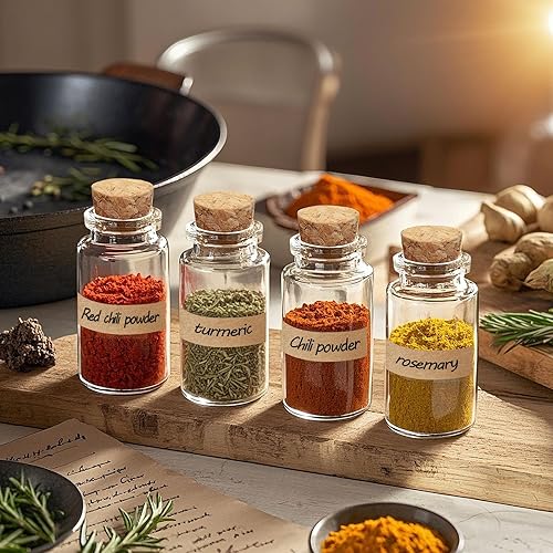 Miniatura 5 de OurWarm 48 botellas de vidrio transparente de 0.8 fl oz con tapones de corcho, mini frascos pequeños para recuerdos de boda, manualidades de