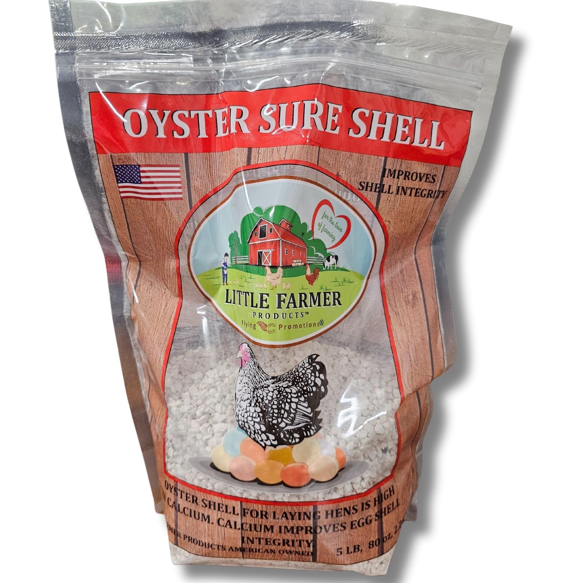 Oyster Sure Shell | Natural Oyster Shell for Chicken Poultry Calcium Supplement | 5 lbs